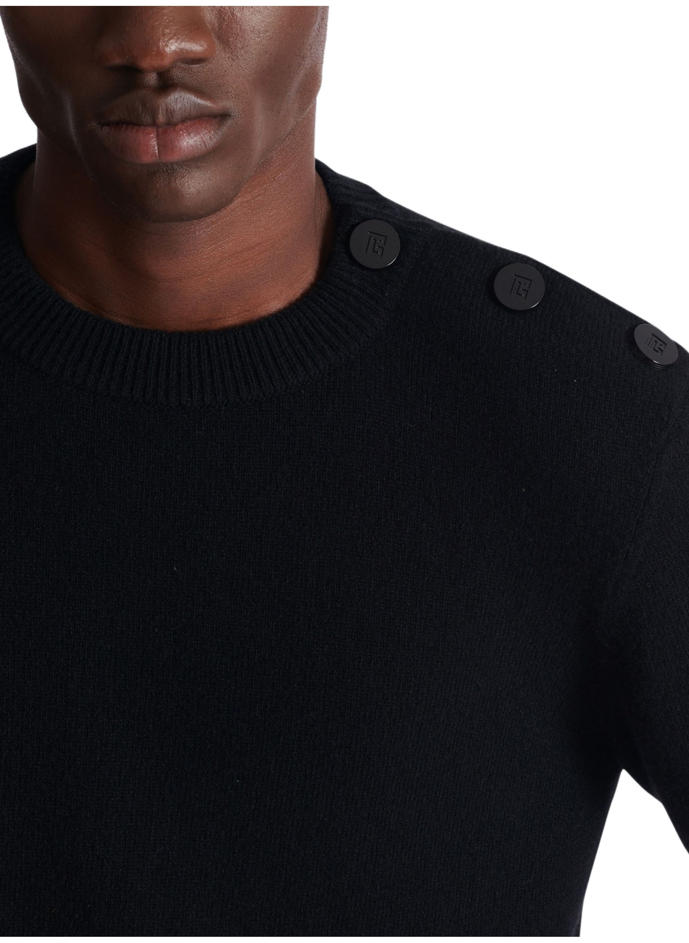 Pull fin en éco-cachemire BALMAIN Noir