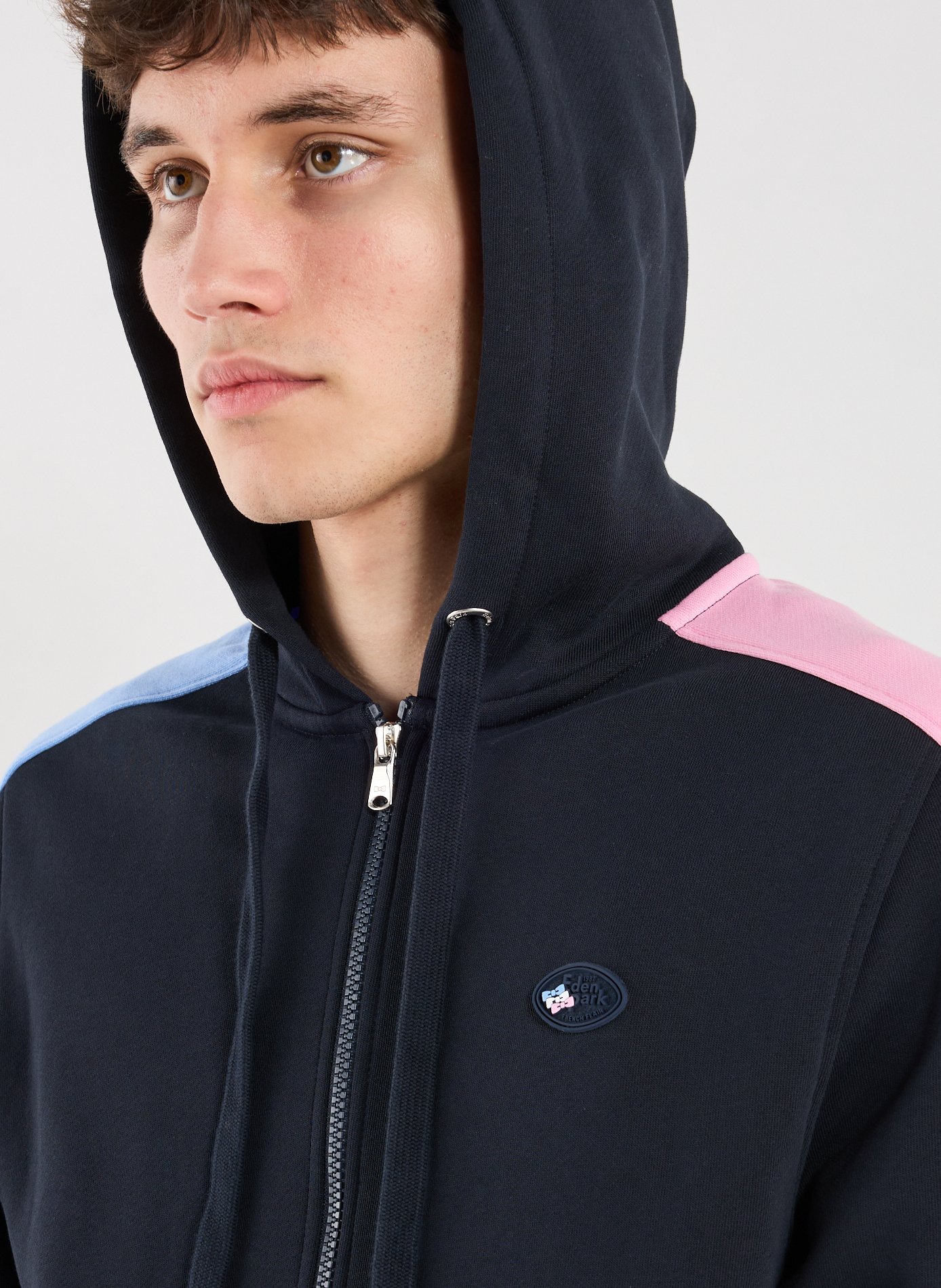 Zip-up hooded cotton sweatshirt EDEN PARK Pink