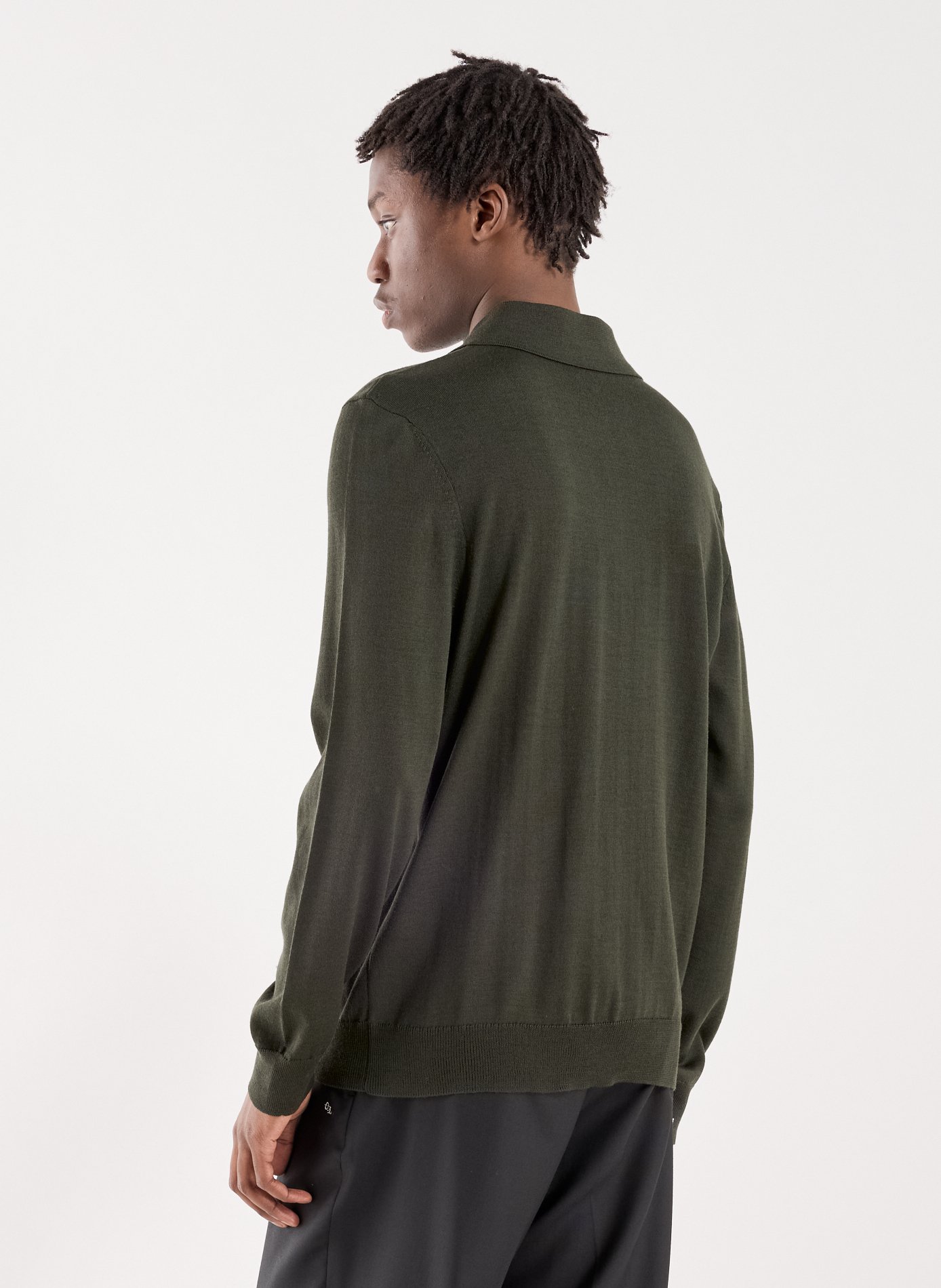 Wool-blend polo shirt A.P.C. Khaki