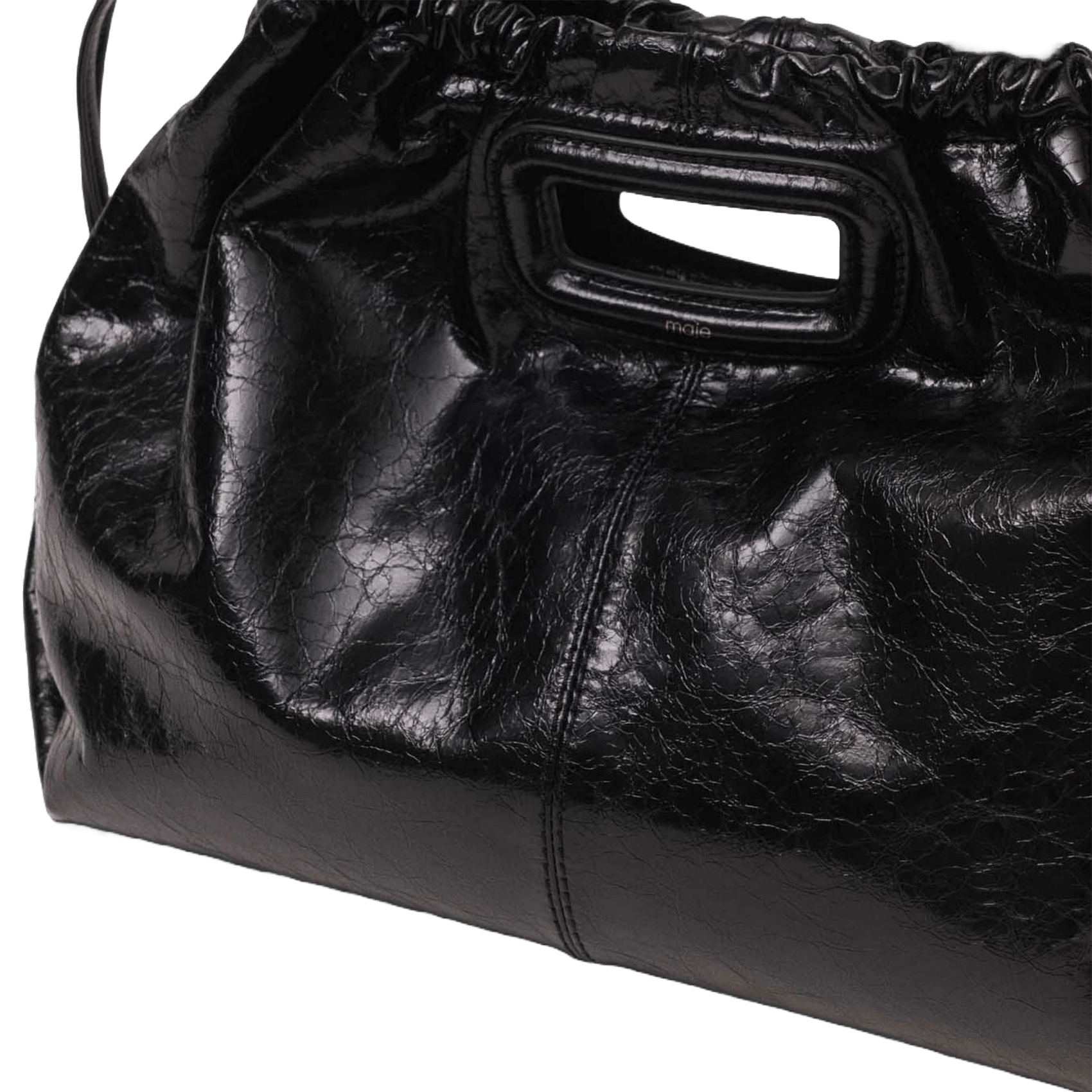 Sac porté épaule en cuir miss m cabas MAJE Noir