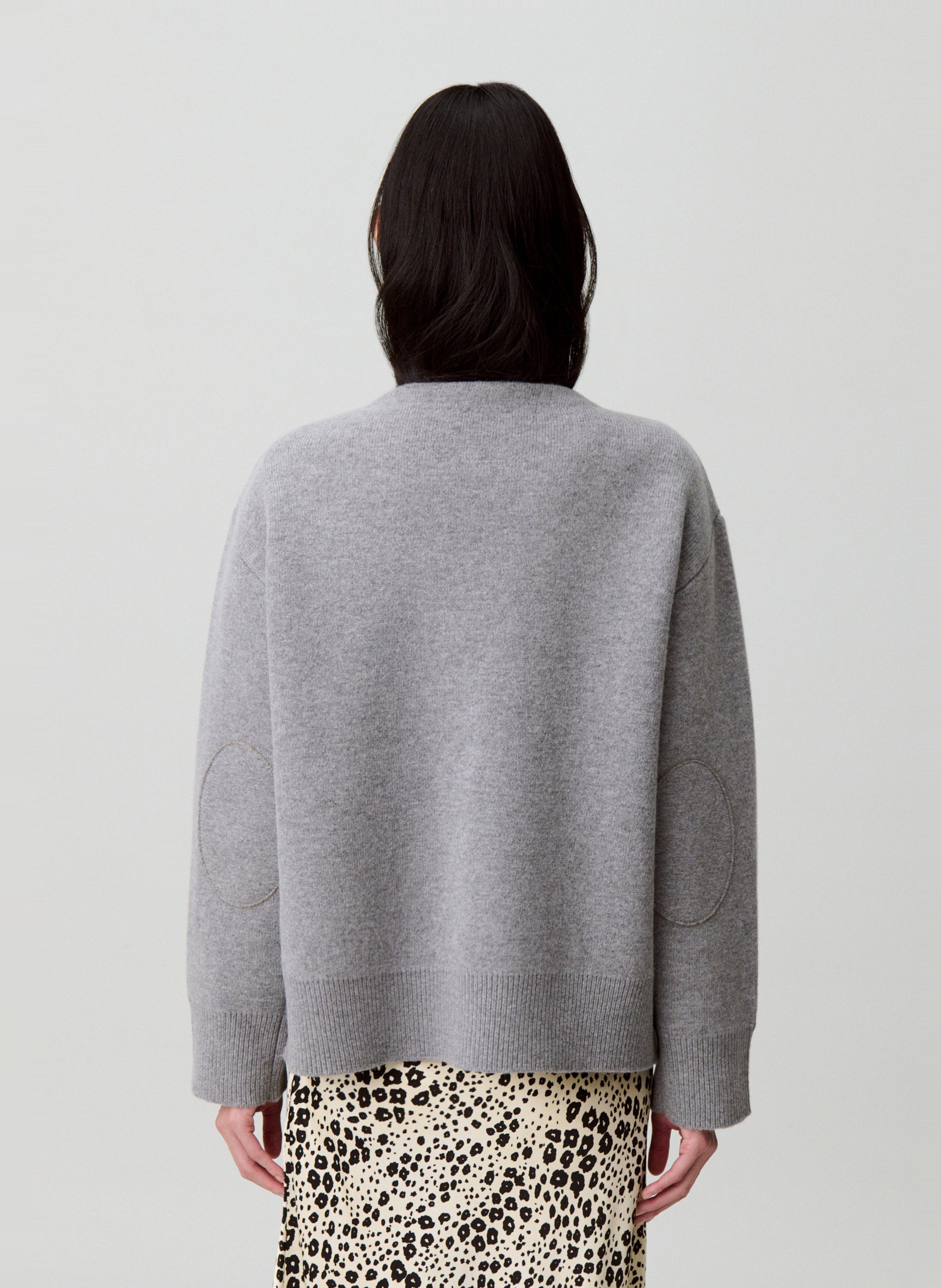 Gilet col v en laine mélangée CLAUDIE PIERLOT Gris