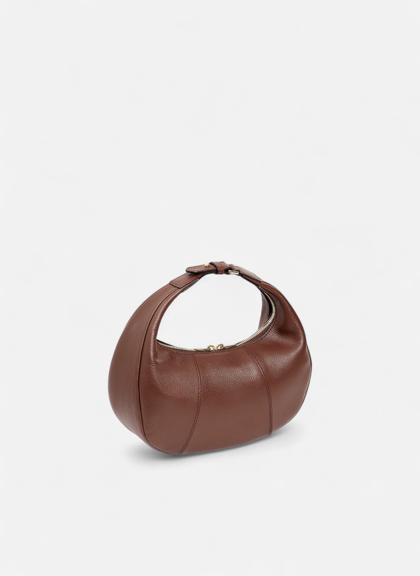Petit sac hobo juliette en cuir grainé LE TANNEUR Marron