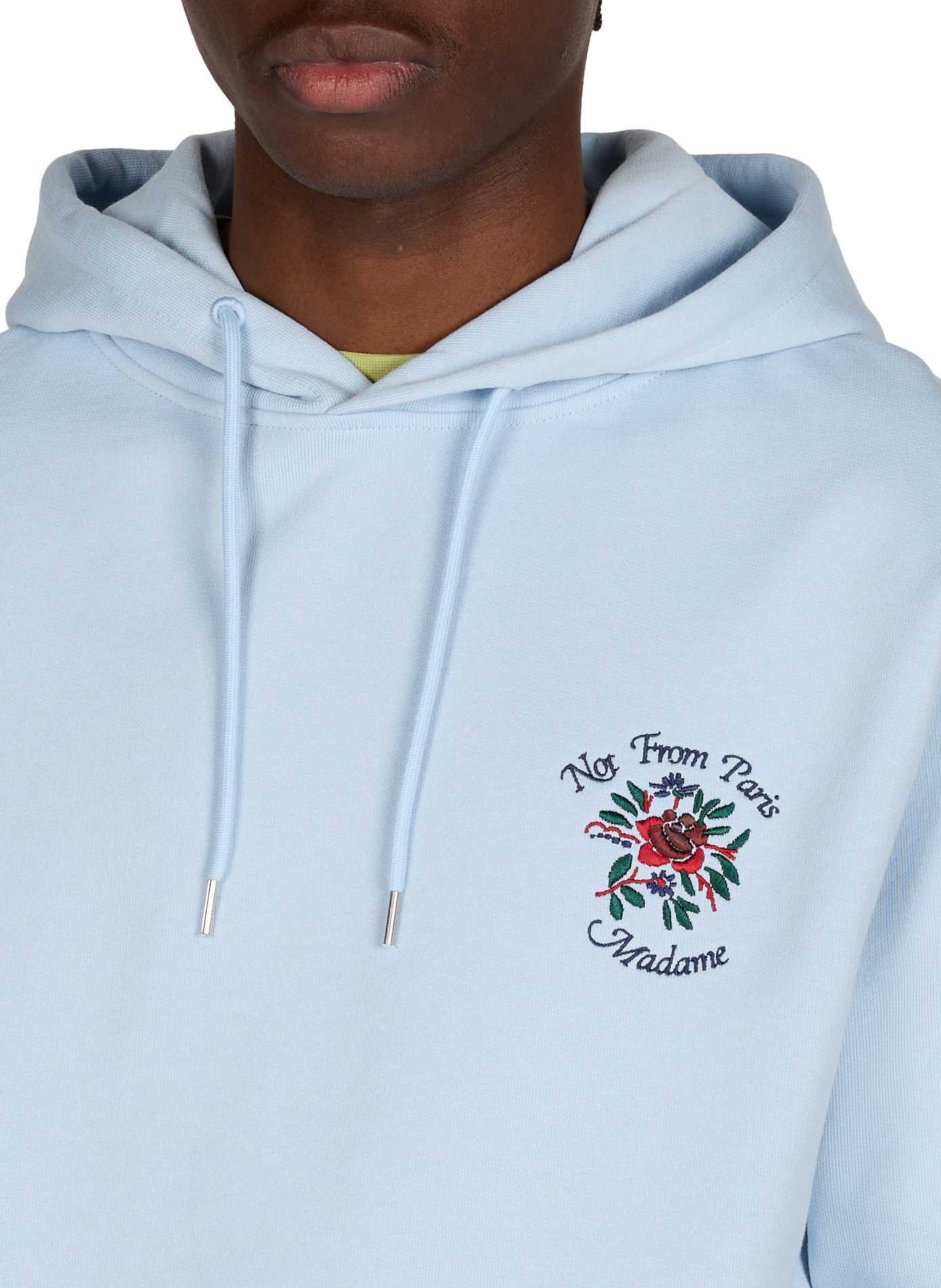 Embroidered cotton hoodie sweatshirt DROLE DE MONSIEUR Blue