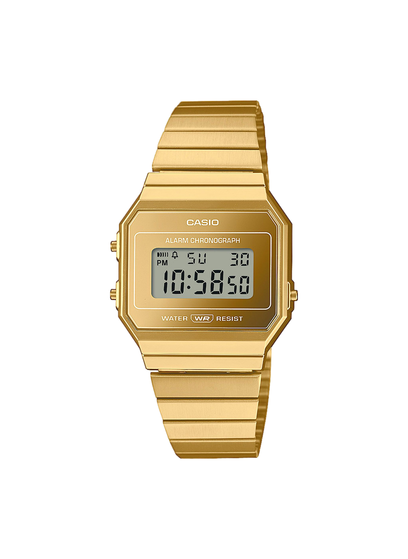 Montre Casio Vintage digitale en résine et acier inoxydable CASIO Doré
