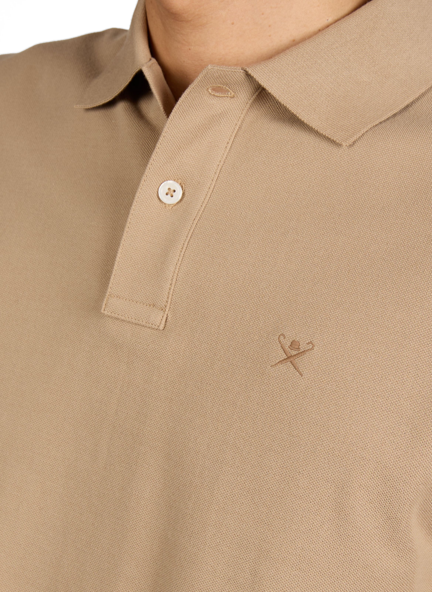 Long-sleeve cotton Polo shirt HACKETT Beige