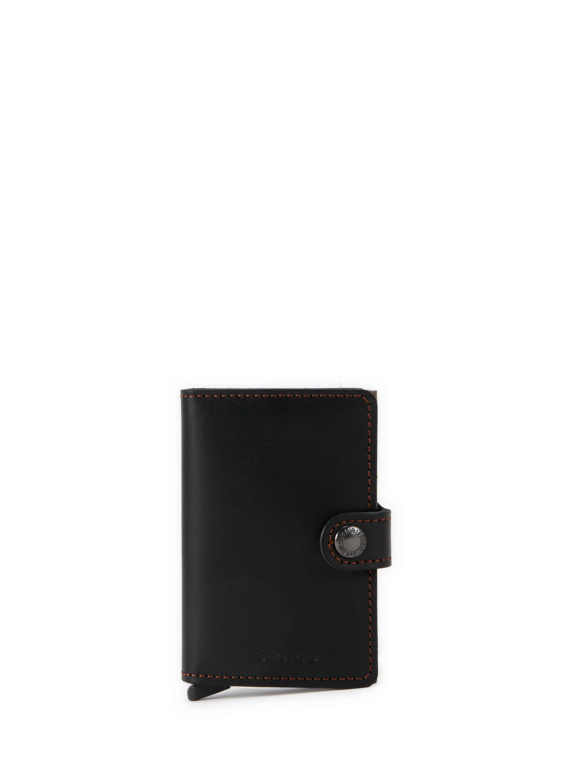 Mini mixed grain leather card holder SECRID Black