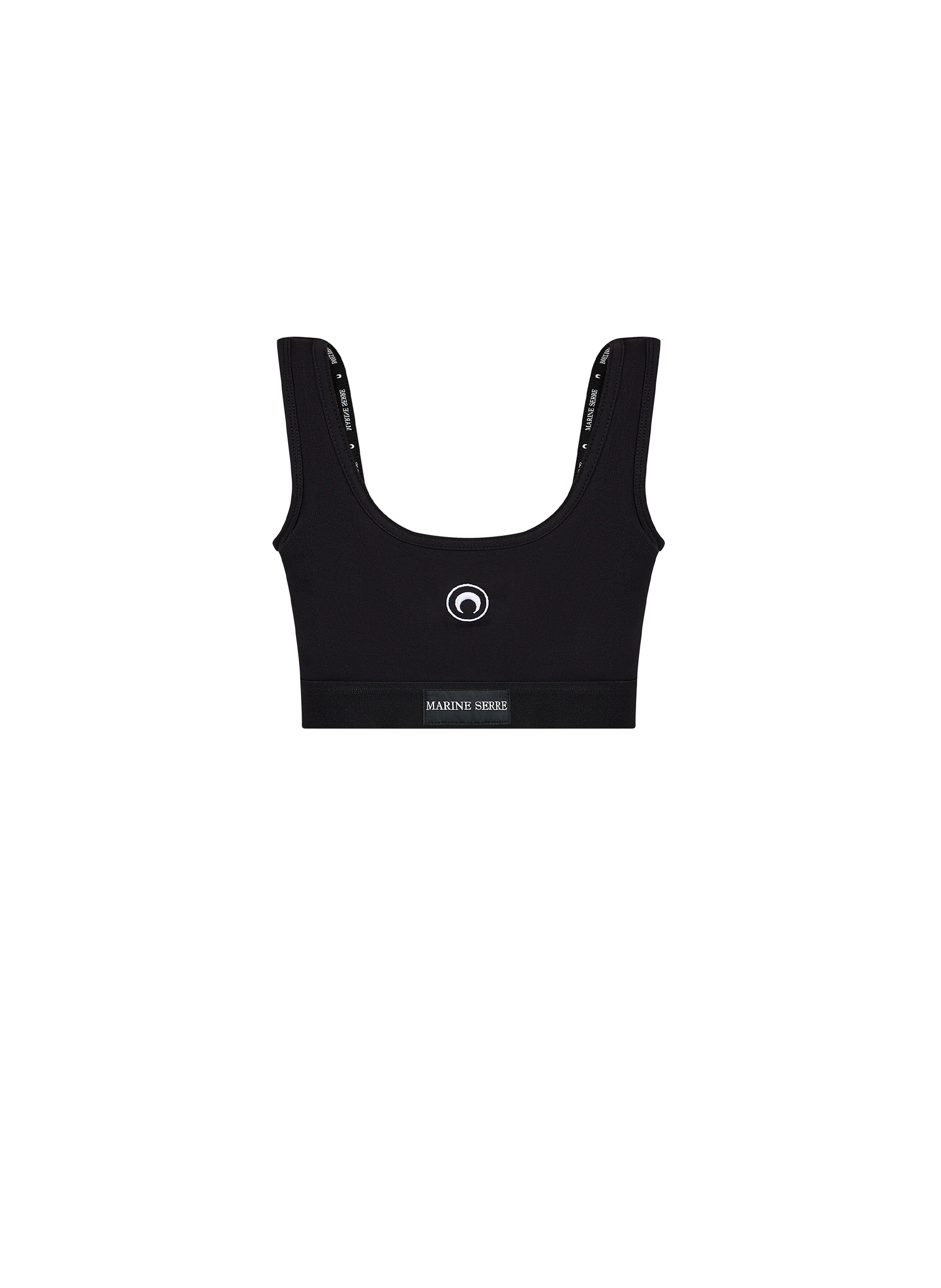 Brassière de sport en jersey stretch à logo moon MARINE SERRE Noir
