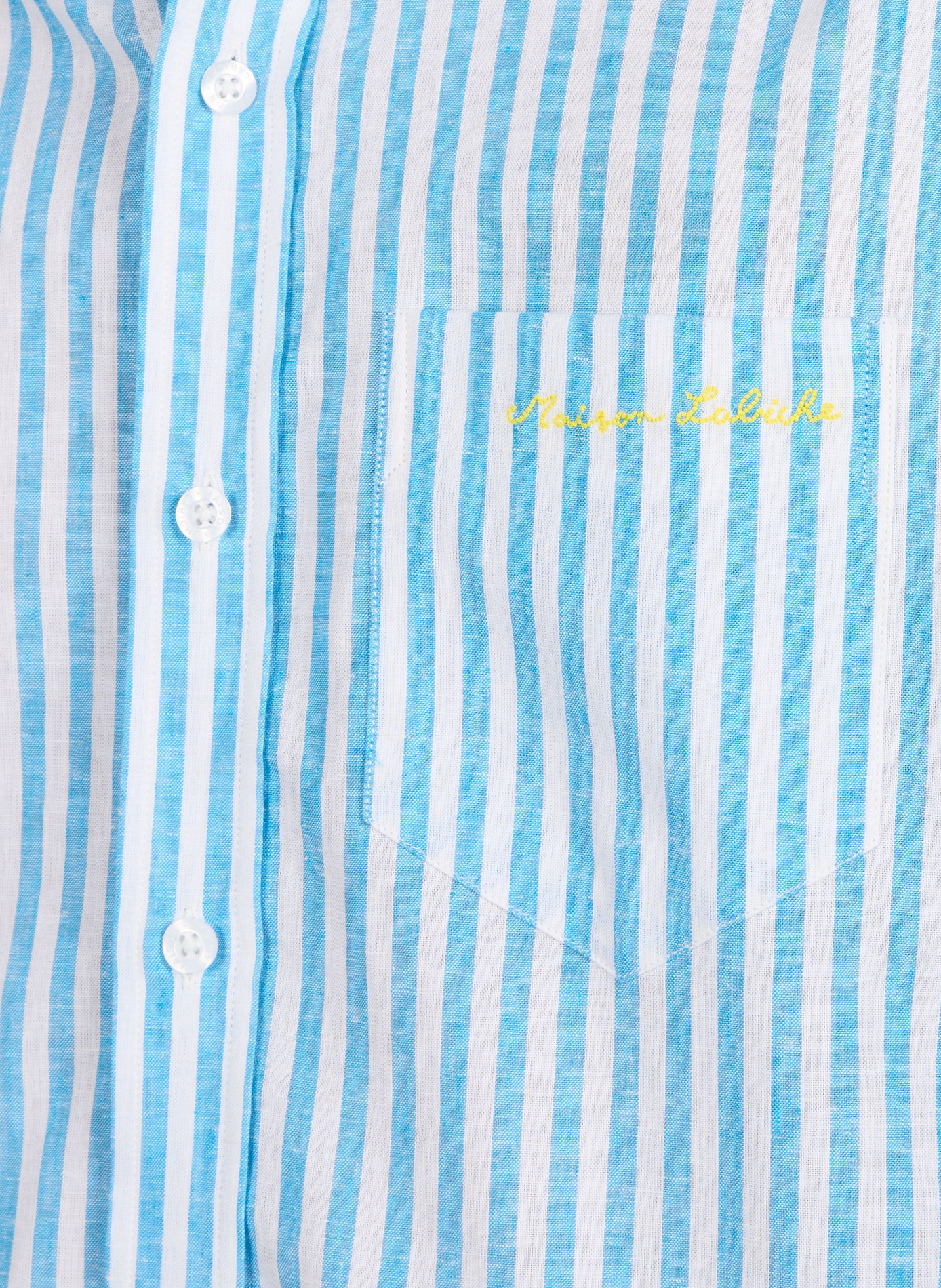 Chemise à rayures en lin et coton  MAISON LABICHE Bleu