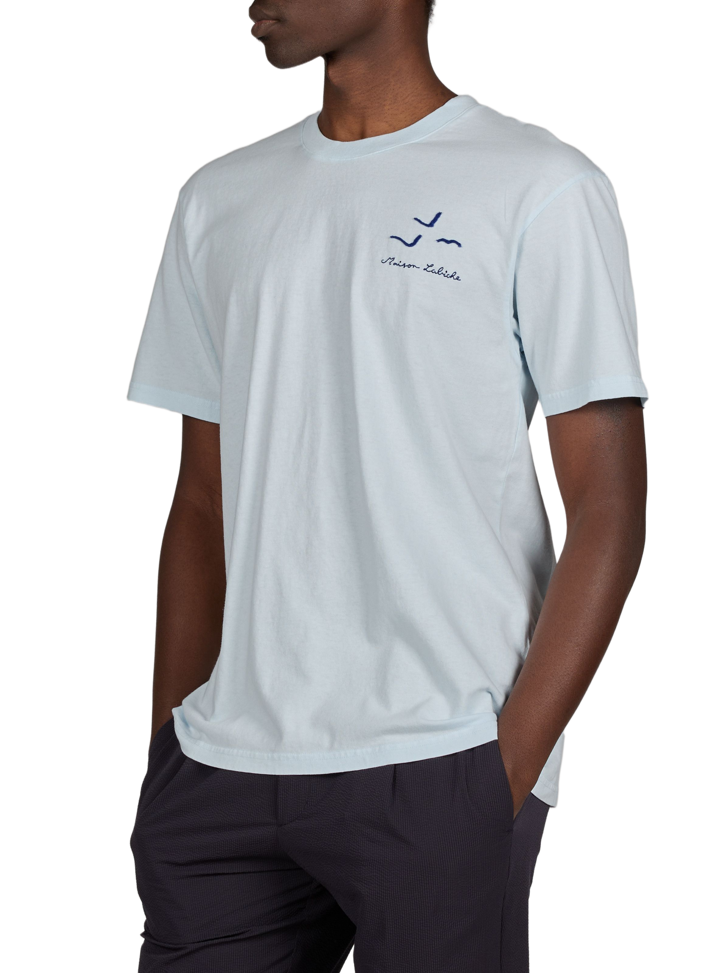 Patureau printed organic cotton t-shirt MAISON LABICHE Blue