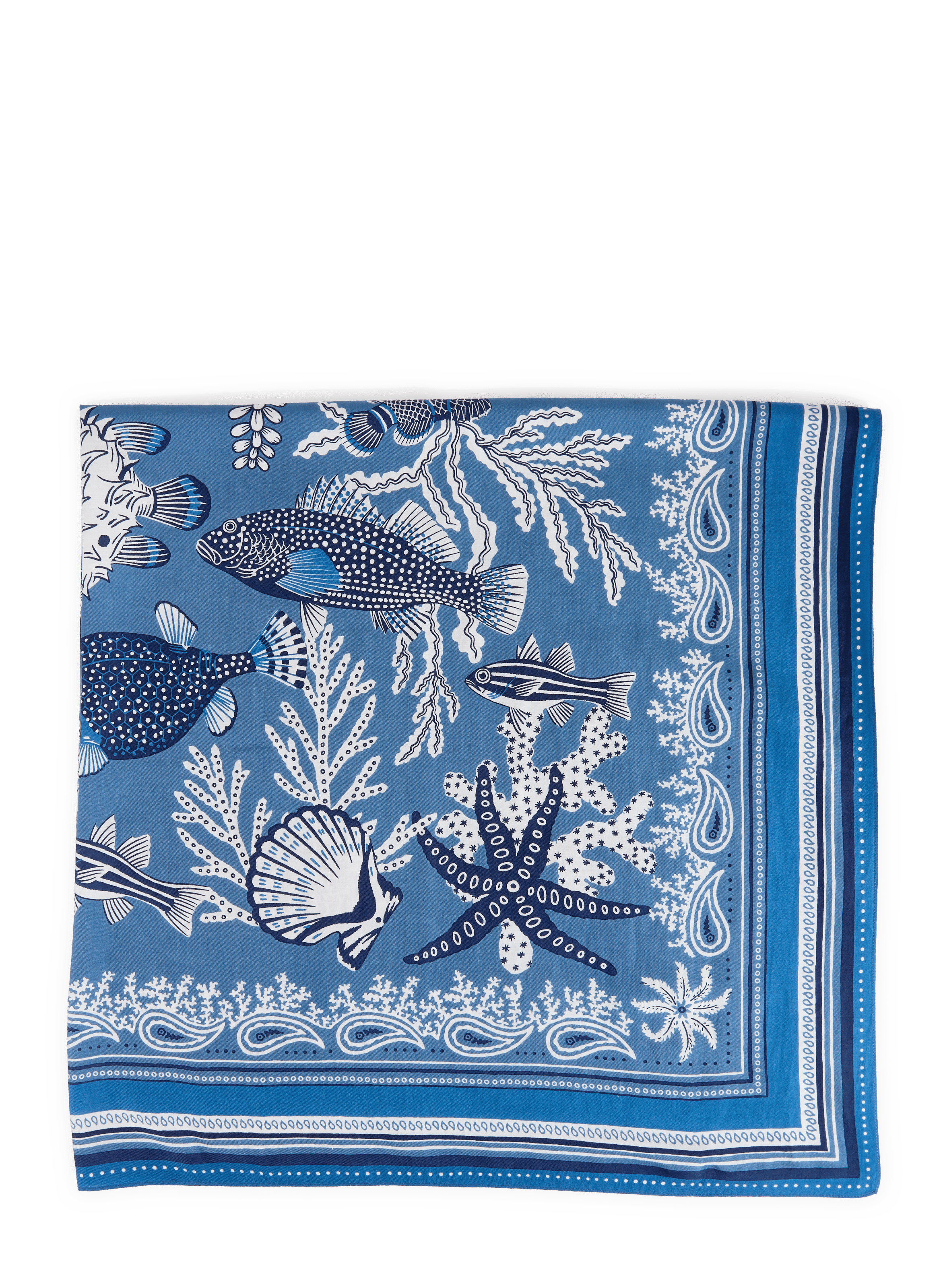 Square Neptune in cotton and silk INOUI EDITIONS Blue