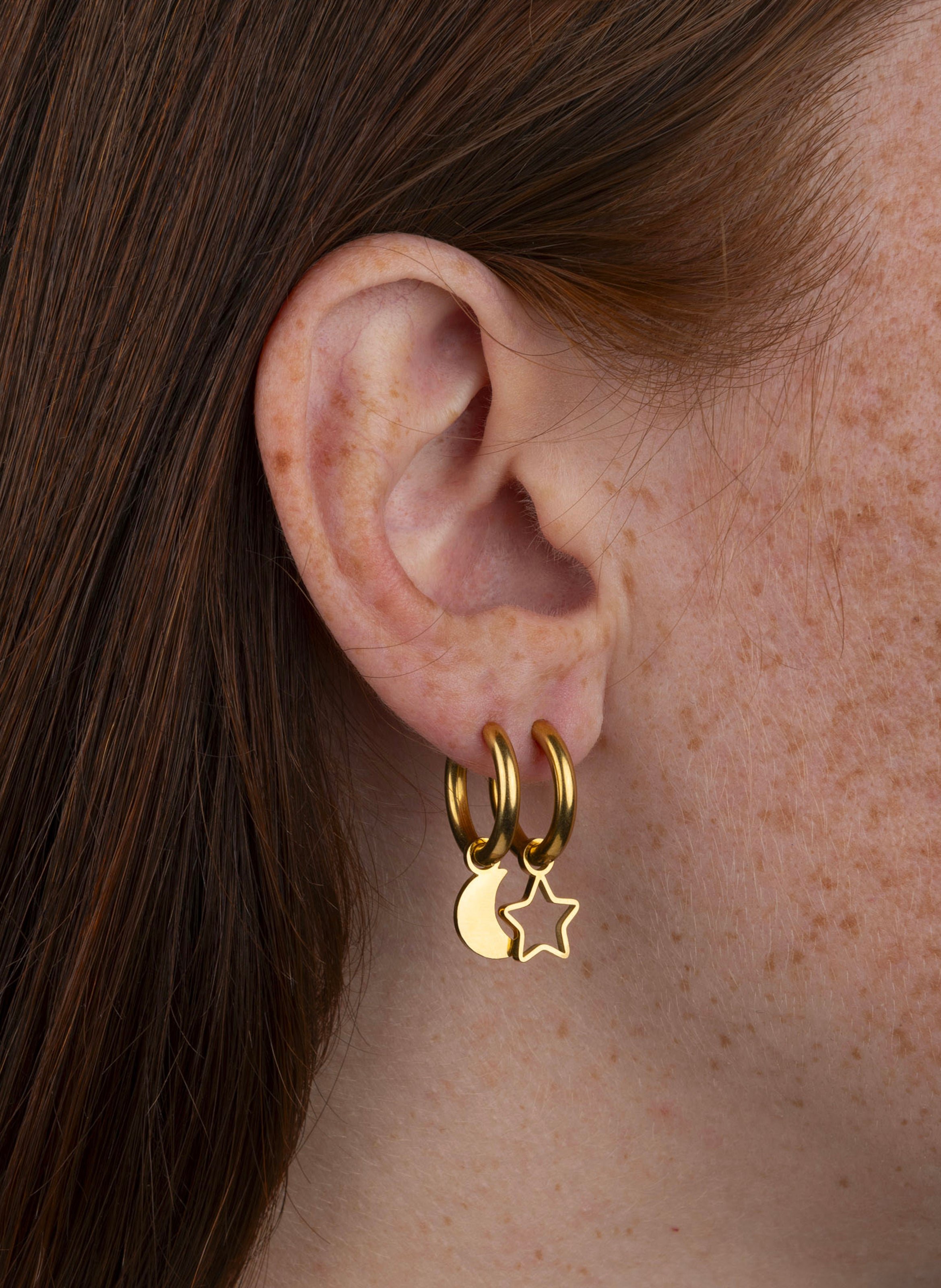 Boucles d'oreille en acier inoxydable doré KURAGE GINZA Doré