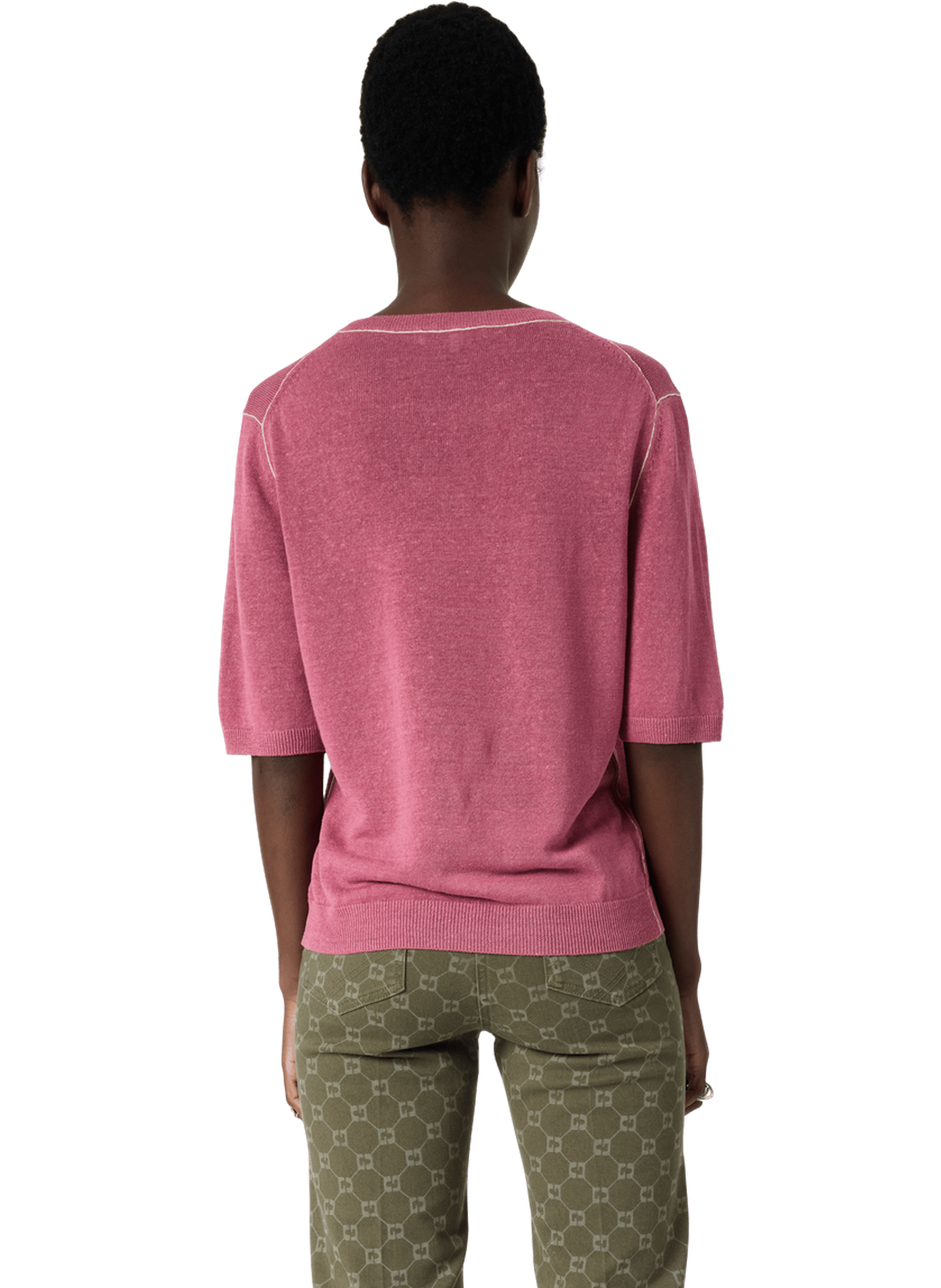 Pull à col rond en lin mélangé - loumia GERARD DAREL Rose