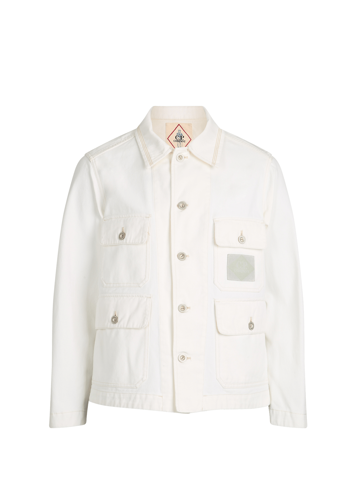 Cotton denim jacket CP COMPANY White
