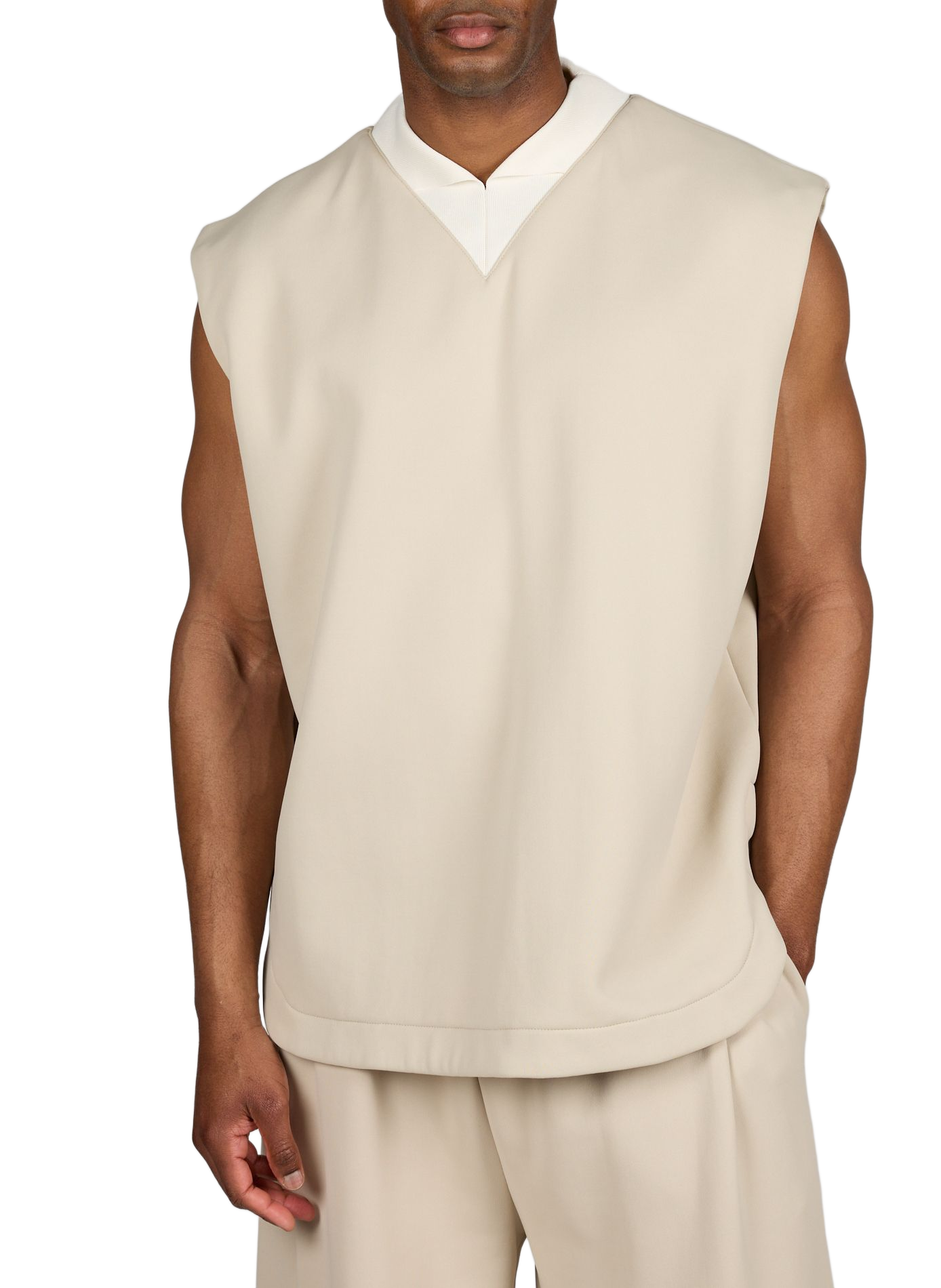 Ärmelloses Nardin Satin Stricktop LACOSTE Beige