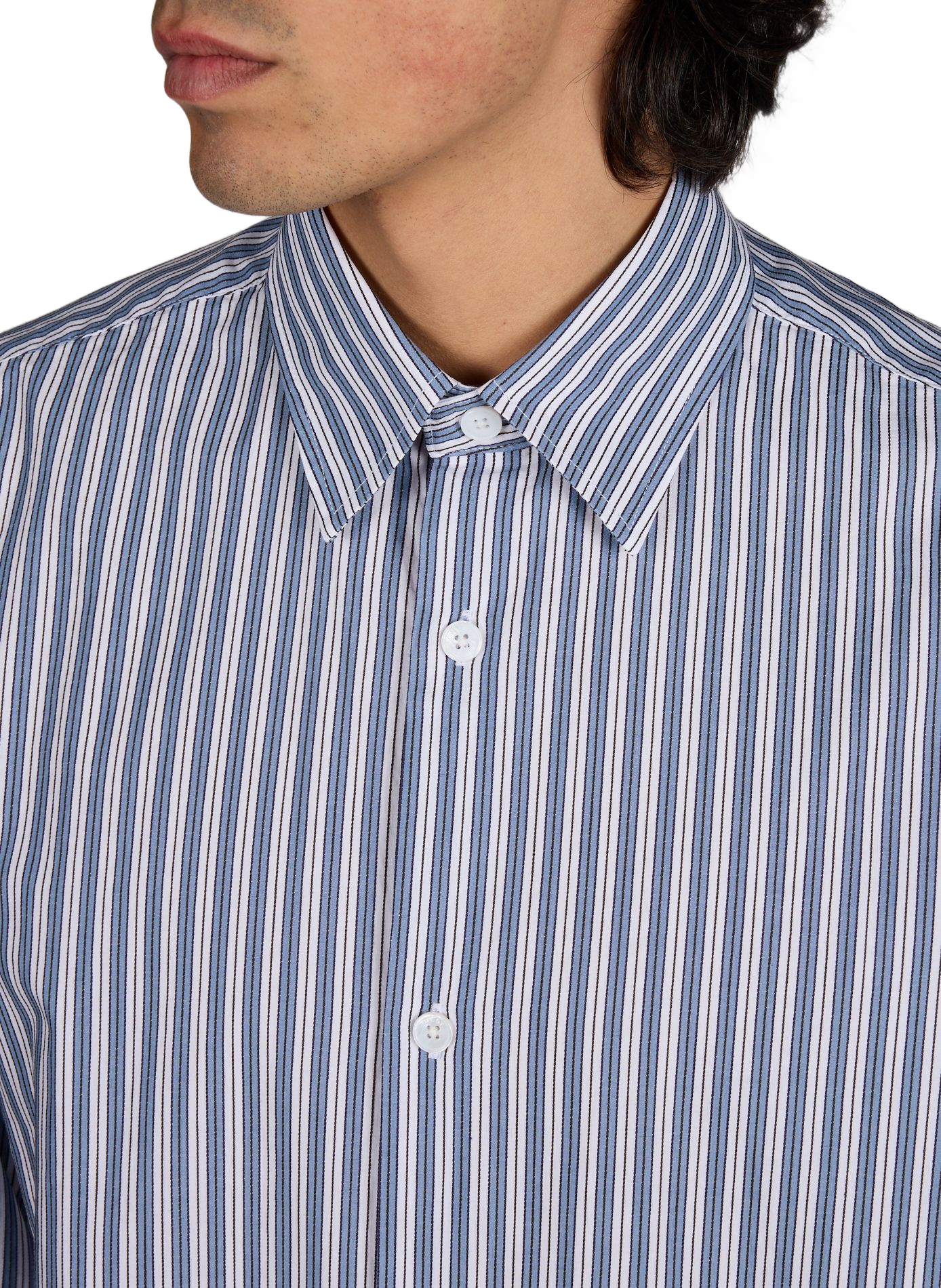 Striped cotton shirt NN.07 Blue