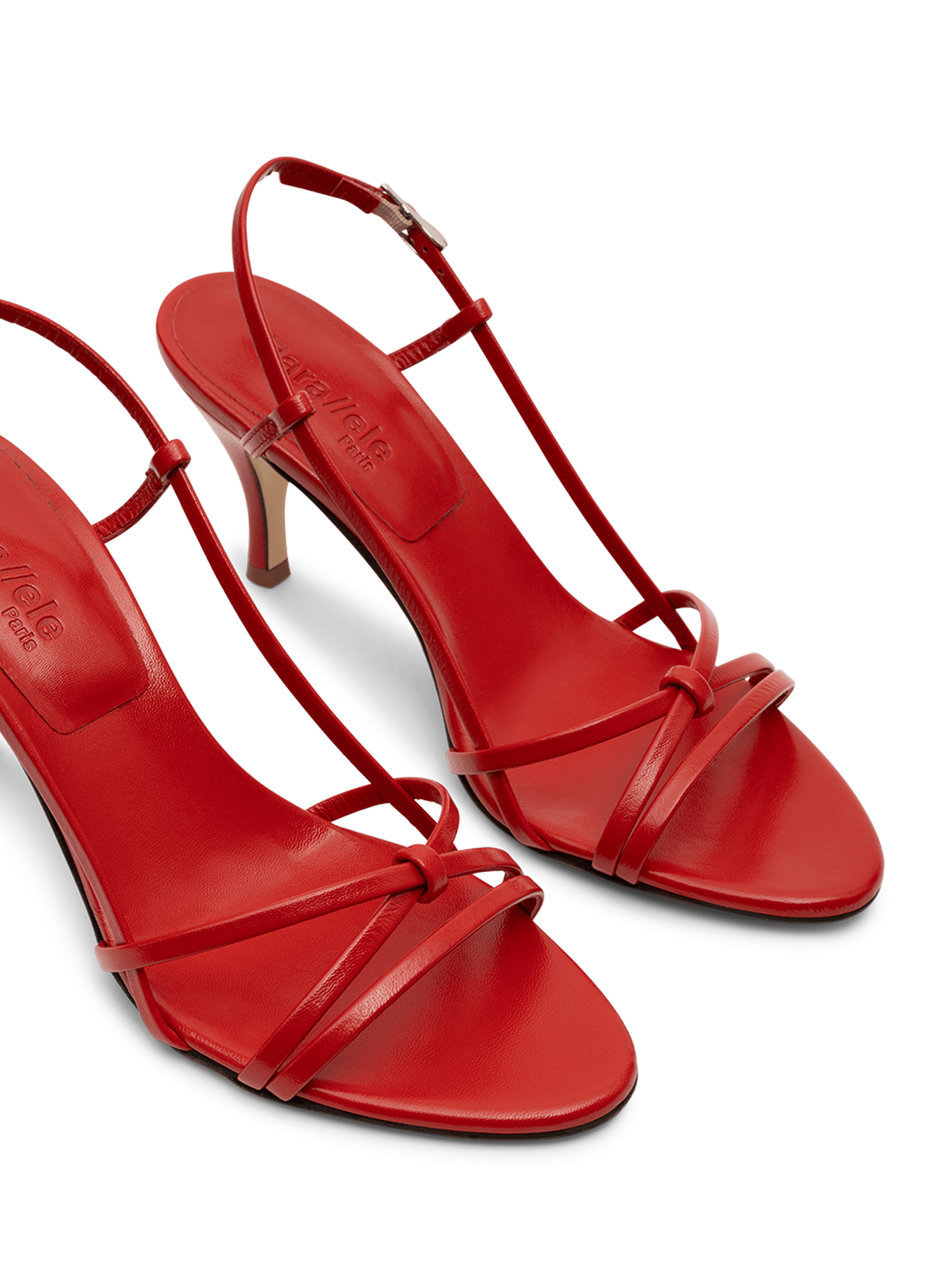 Sandales lina en nappa PARALLELE Rouge