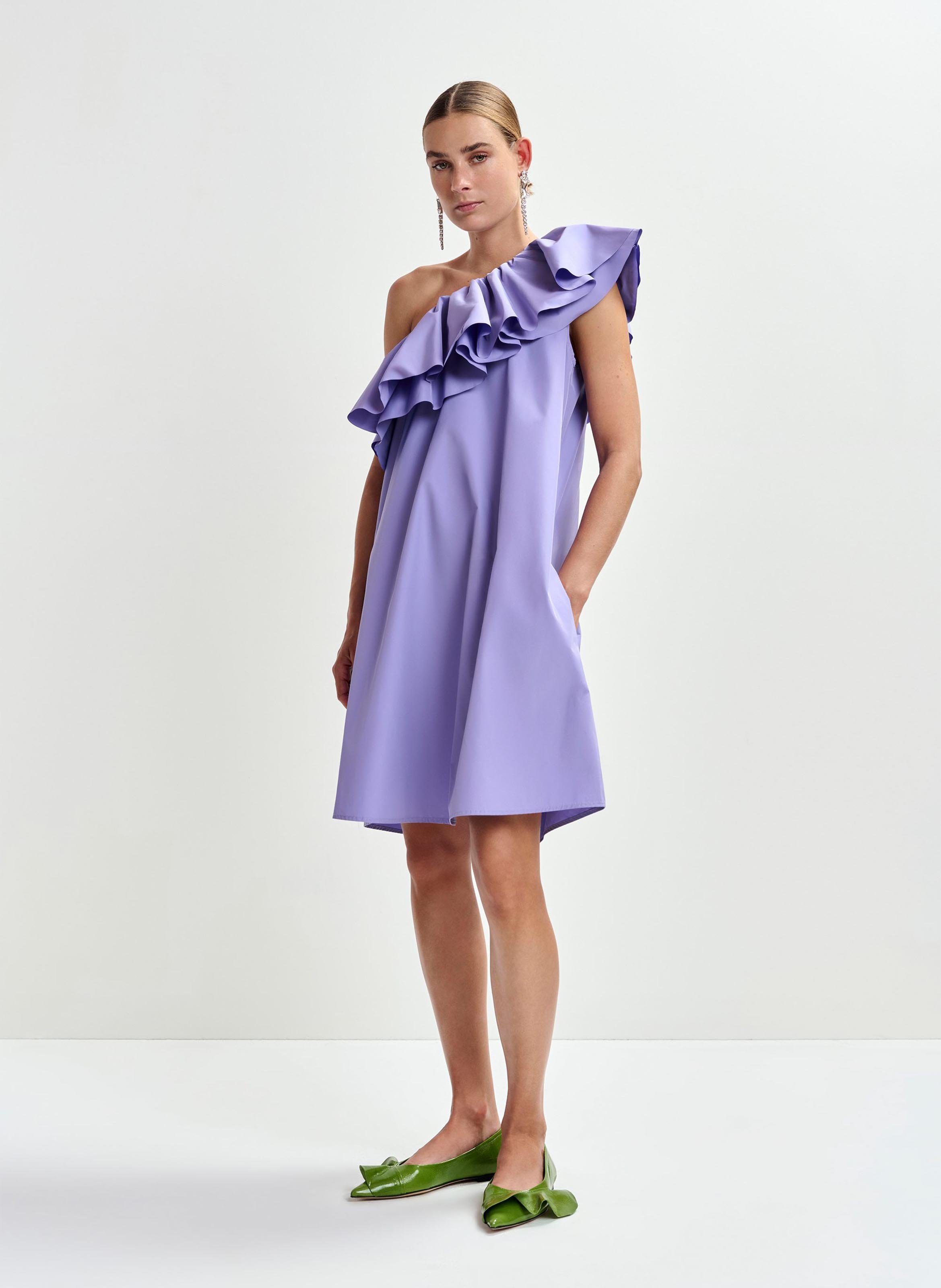 Robe courte col asymétrique juicer ESSENTIEL ANTWERP Violet