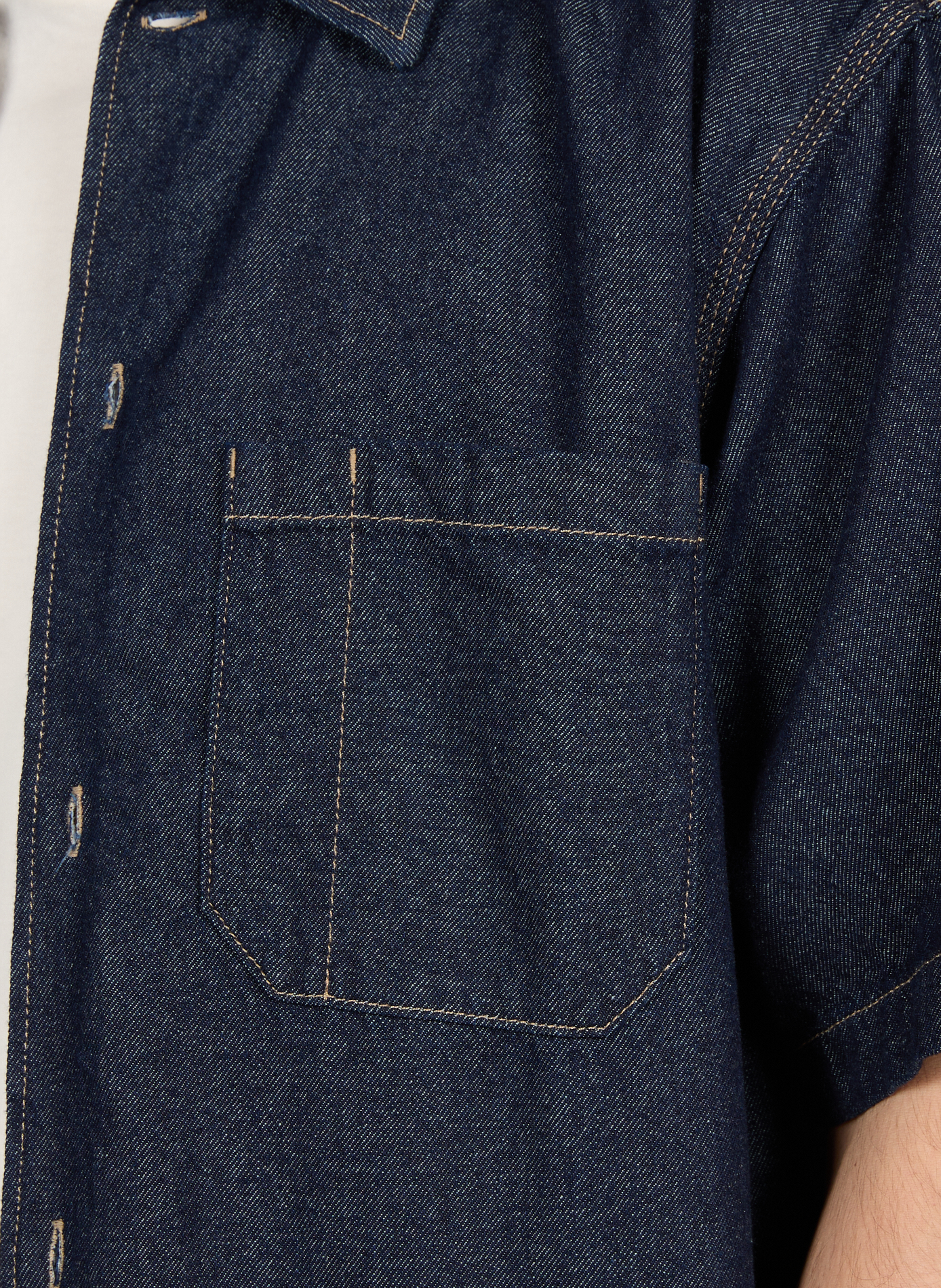 Chemise à manches courtes en denim de coton DICKIES Bleu