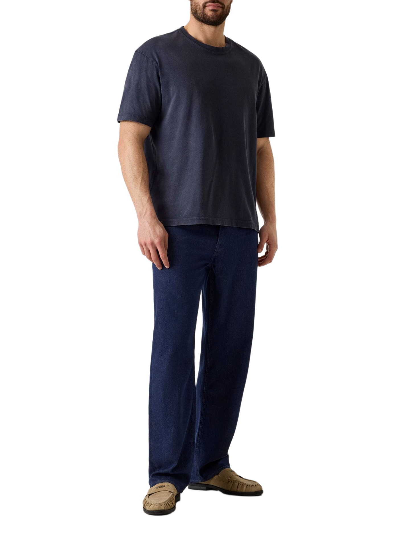 Straight-fit cotton T-shirt GUESS Blue