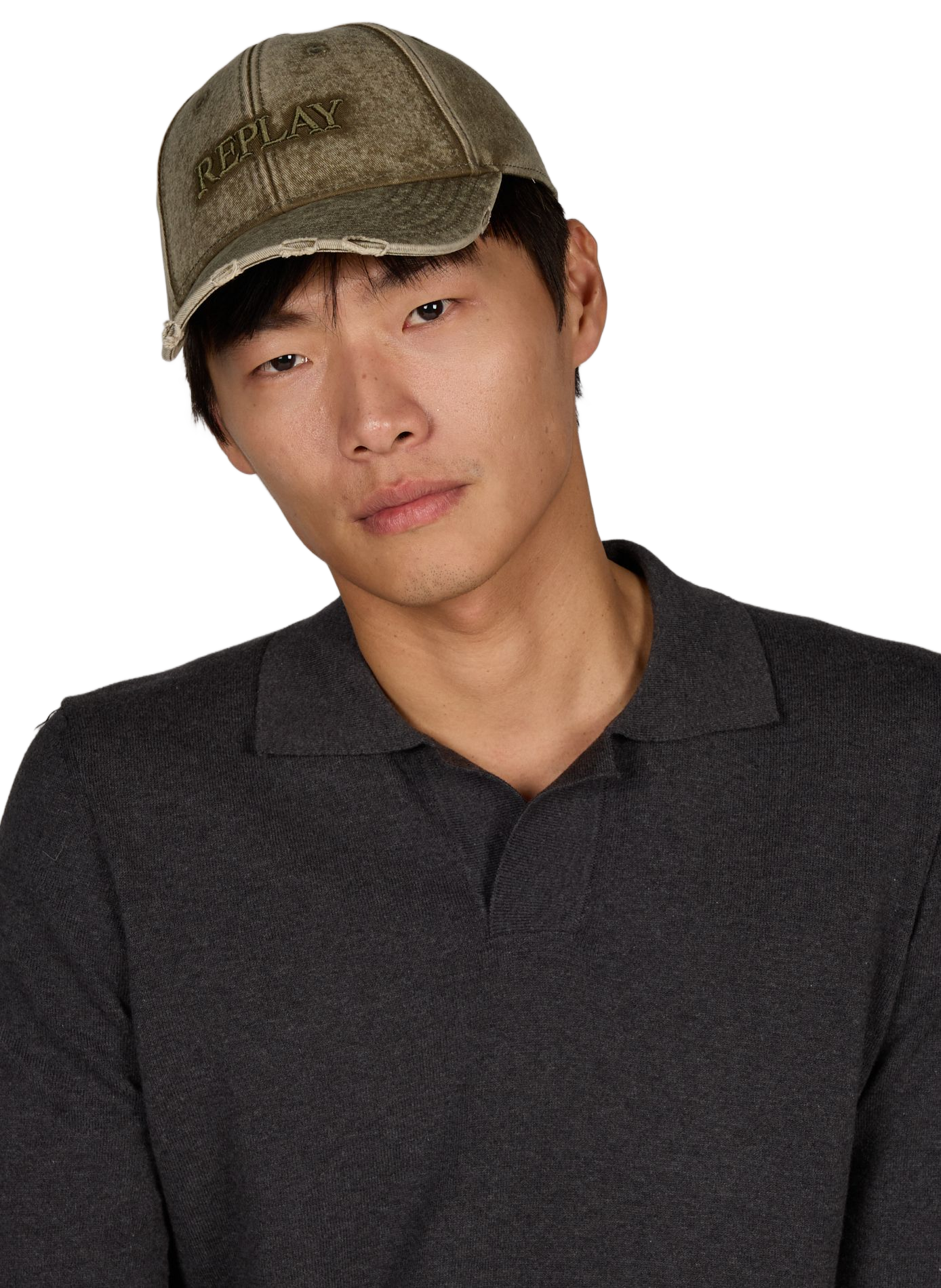 Embroidered cotton baseball cap REPLAY Green
