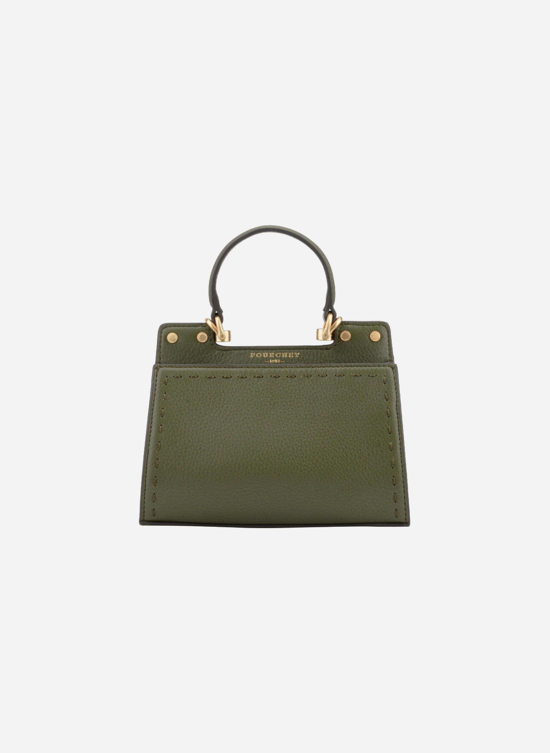 Trianon | sac à main micro en cuir de vachette POURCHET Kaki