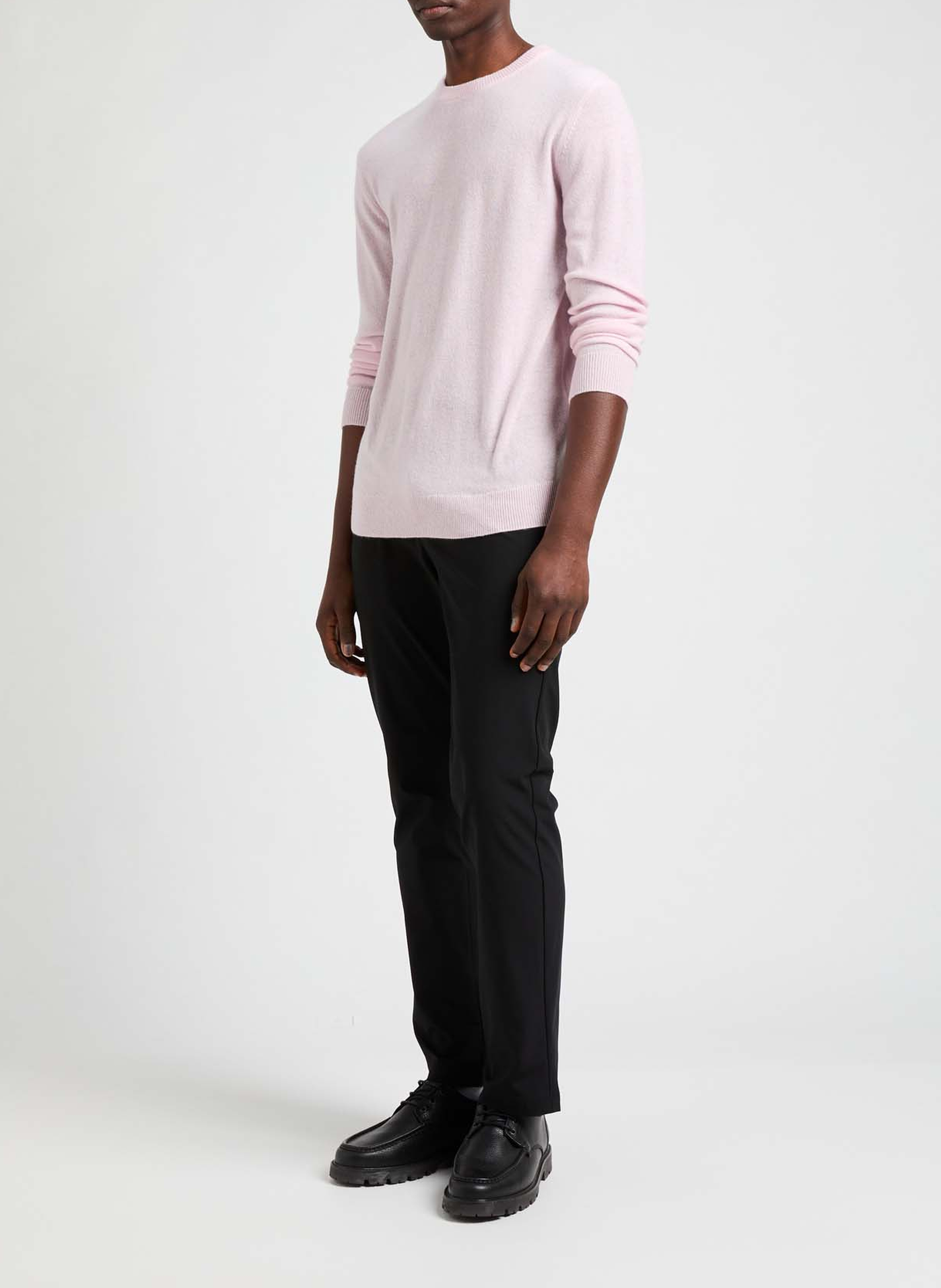 Pull col rond en cachemire AU PRINTEMPS PARIS Rose