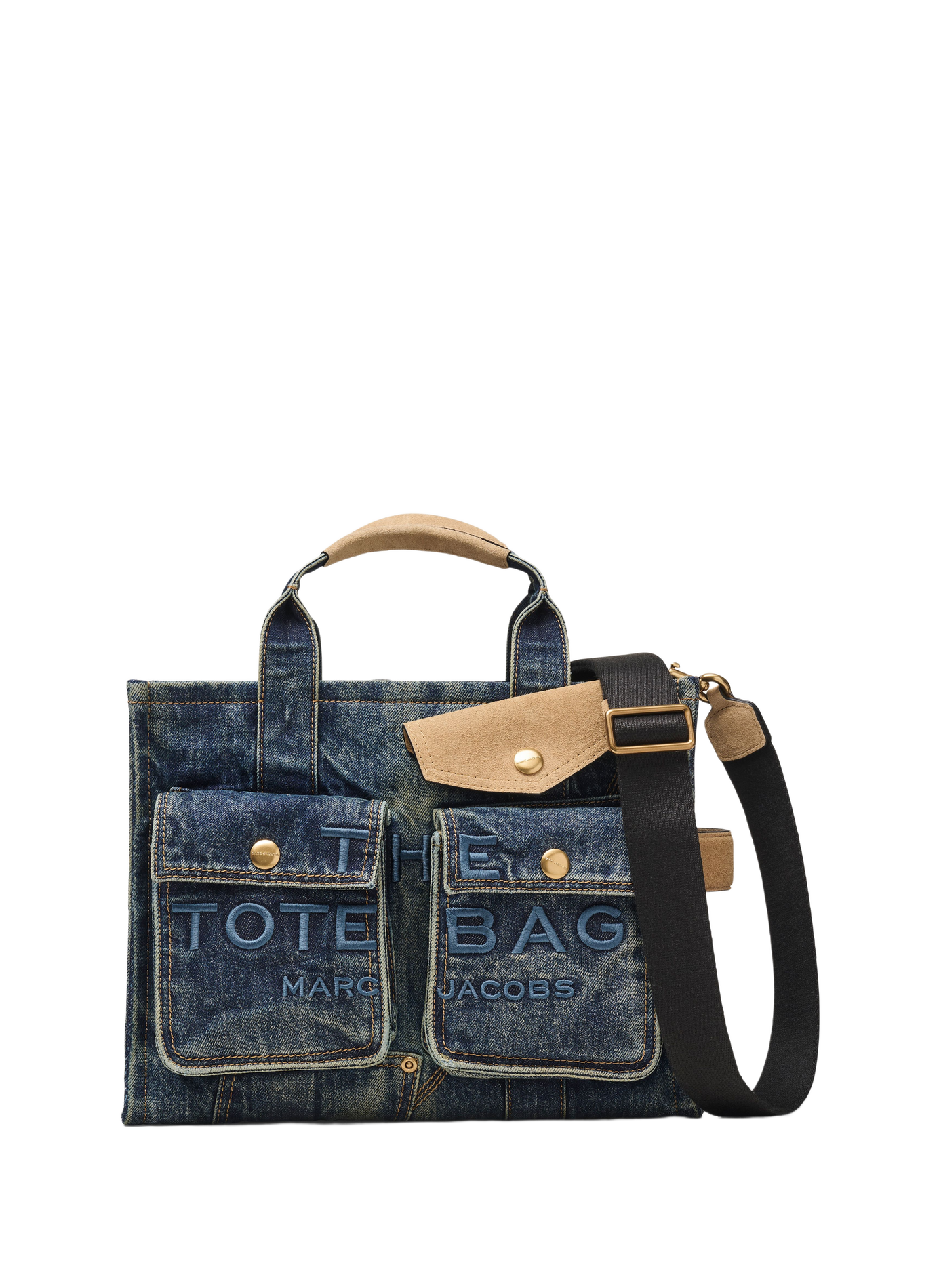 Sac cabas The Denim Suede Medium Cargo MARC JACOBS Blu