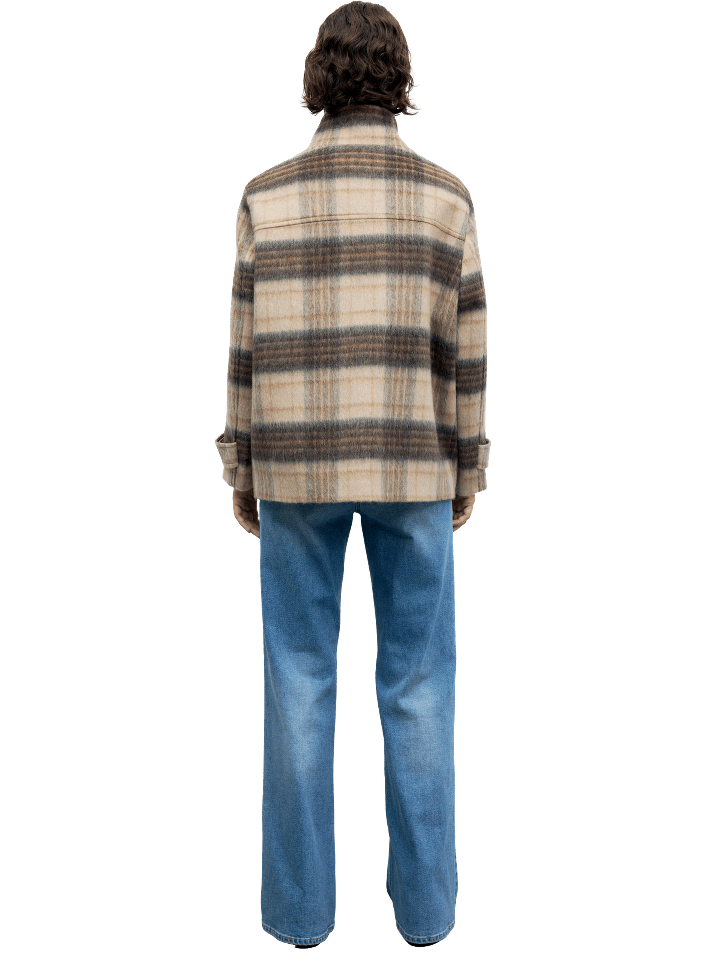 Manteau court à carreaux en mohair - ally GERARD DAREL Beige