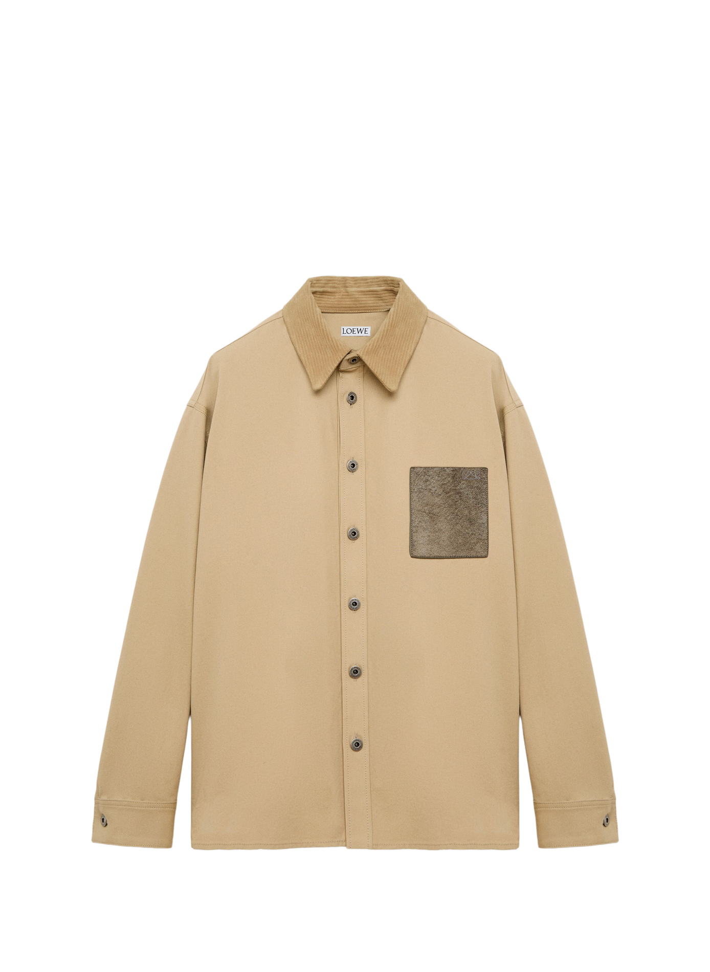 Surchemise en toile de coton et cuir LOEWE Beige