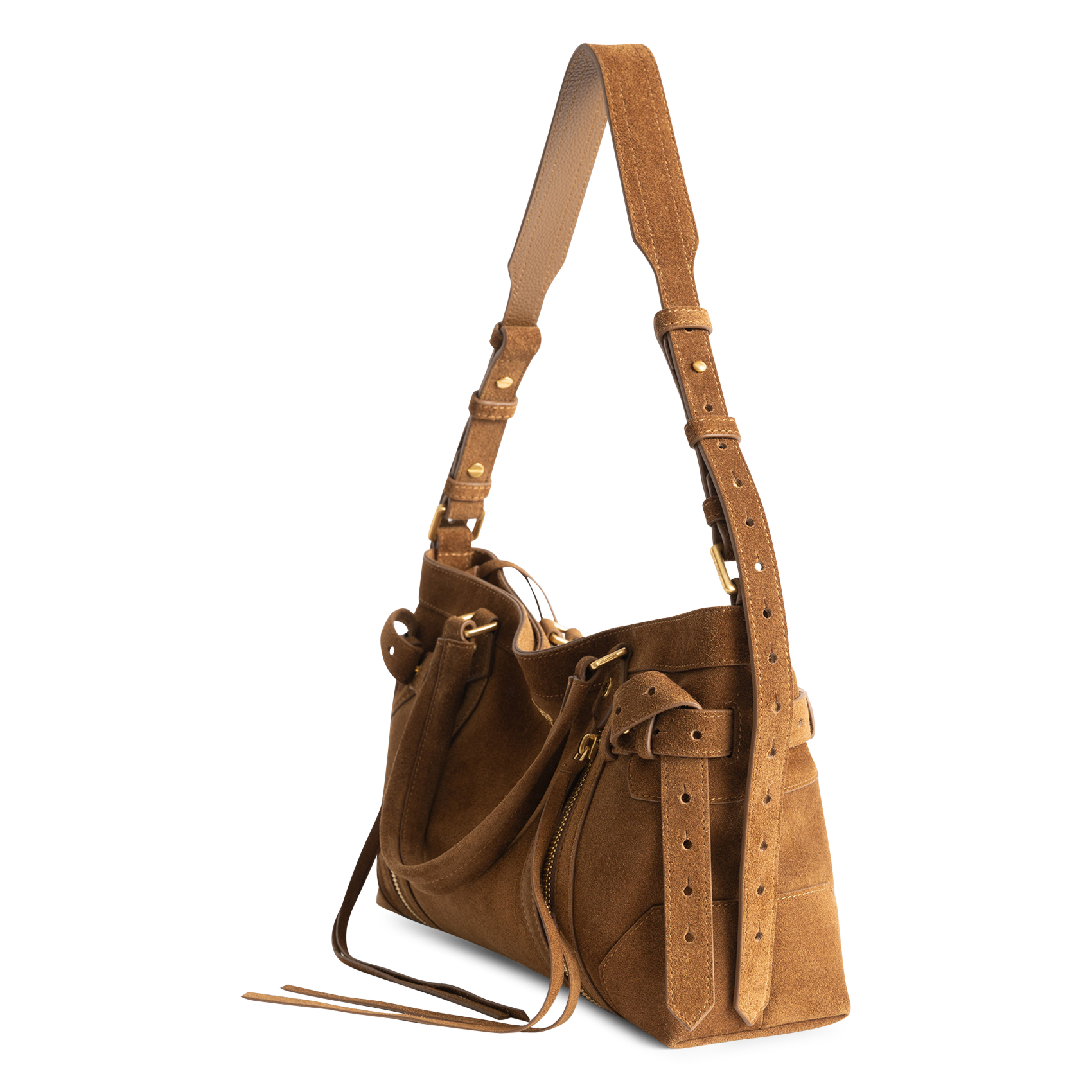 Schoudertas van suède leer Madison ZADIG&VOLTAIRE Bruin