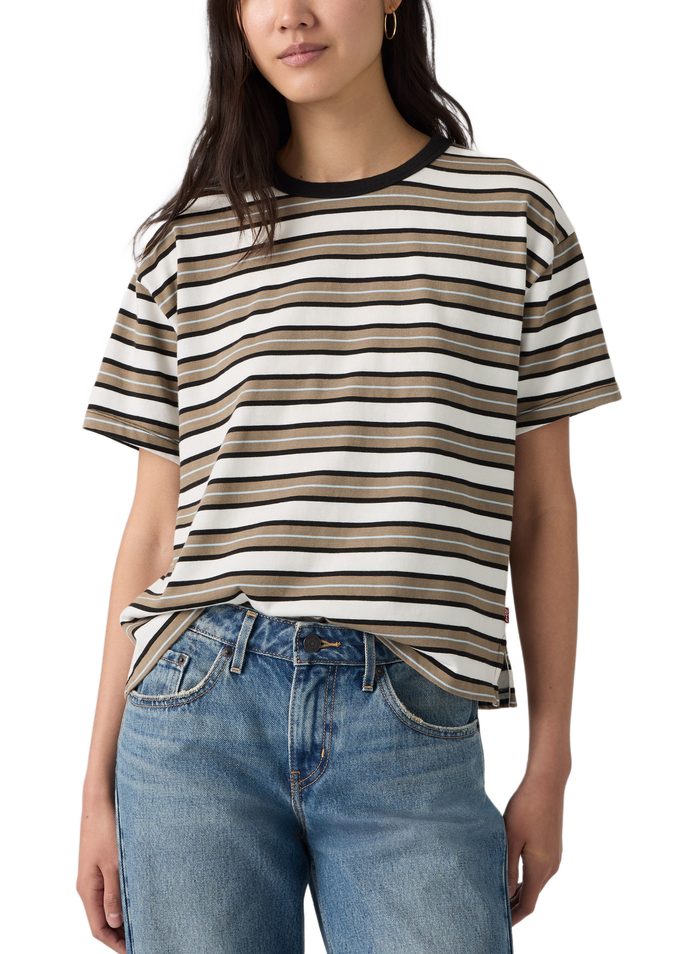 Short-sleeve striped cotton t-shirt LEVI'S Black