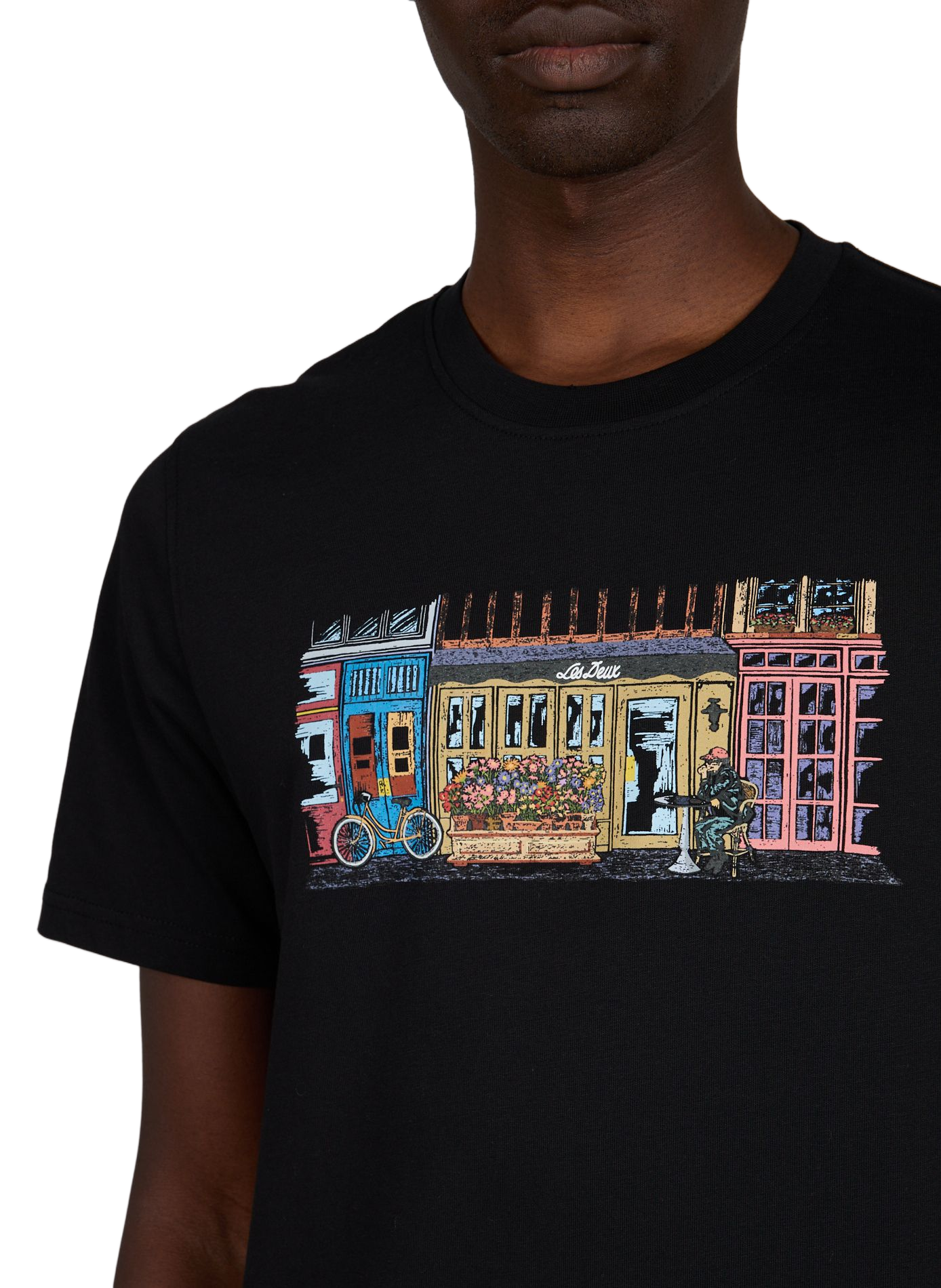 T-shirt imprimé en coton bio LES DEUX Noir