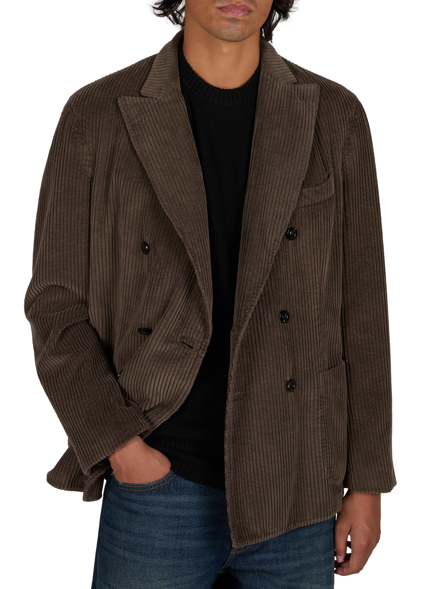 Rechte fluwelen corduroy blazer BOGLIOLI Bruin