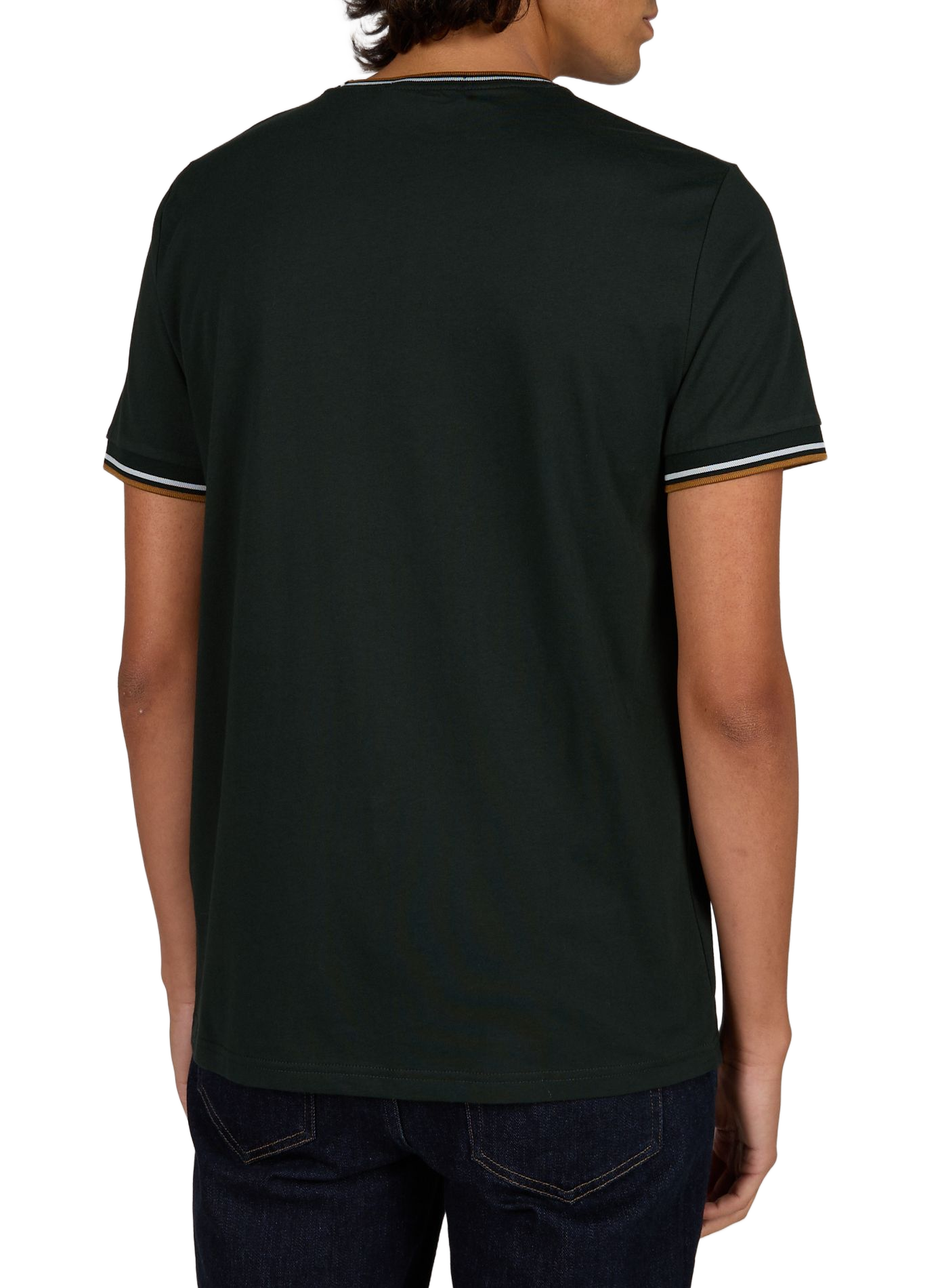 Einfarbiges T-Shirt mit Rundhalsausschnitt aus Baumwolle. FRED PERRY Grun