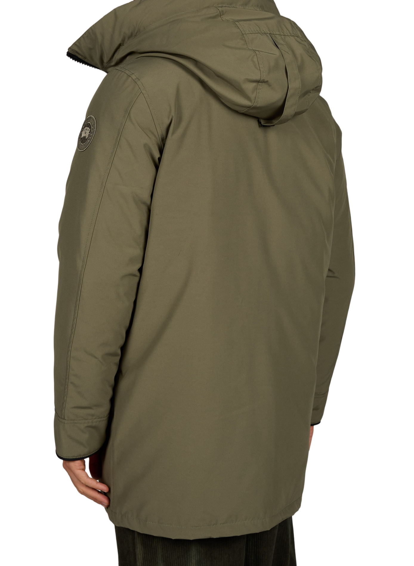 Plain hooded straight parka CANADA GOOSE Khaki