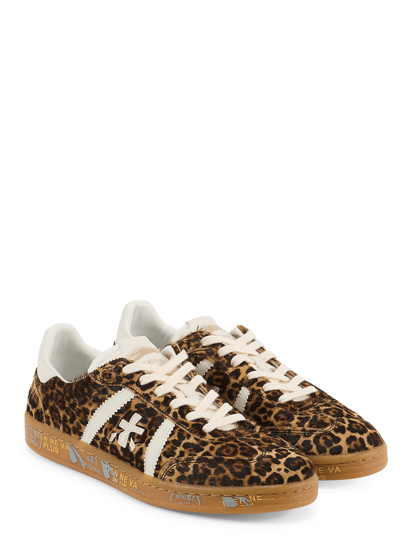 Bonnied animal-print mixed leather sneakers PREMIATA Multicolour