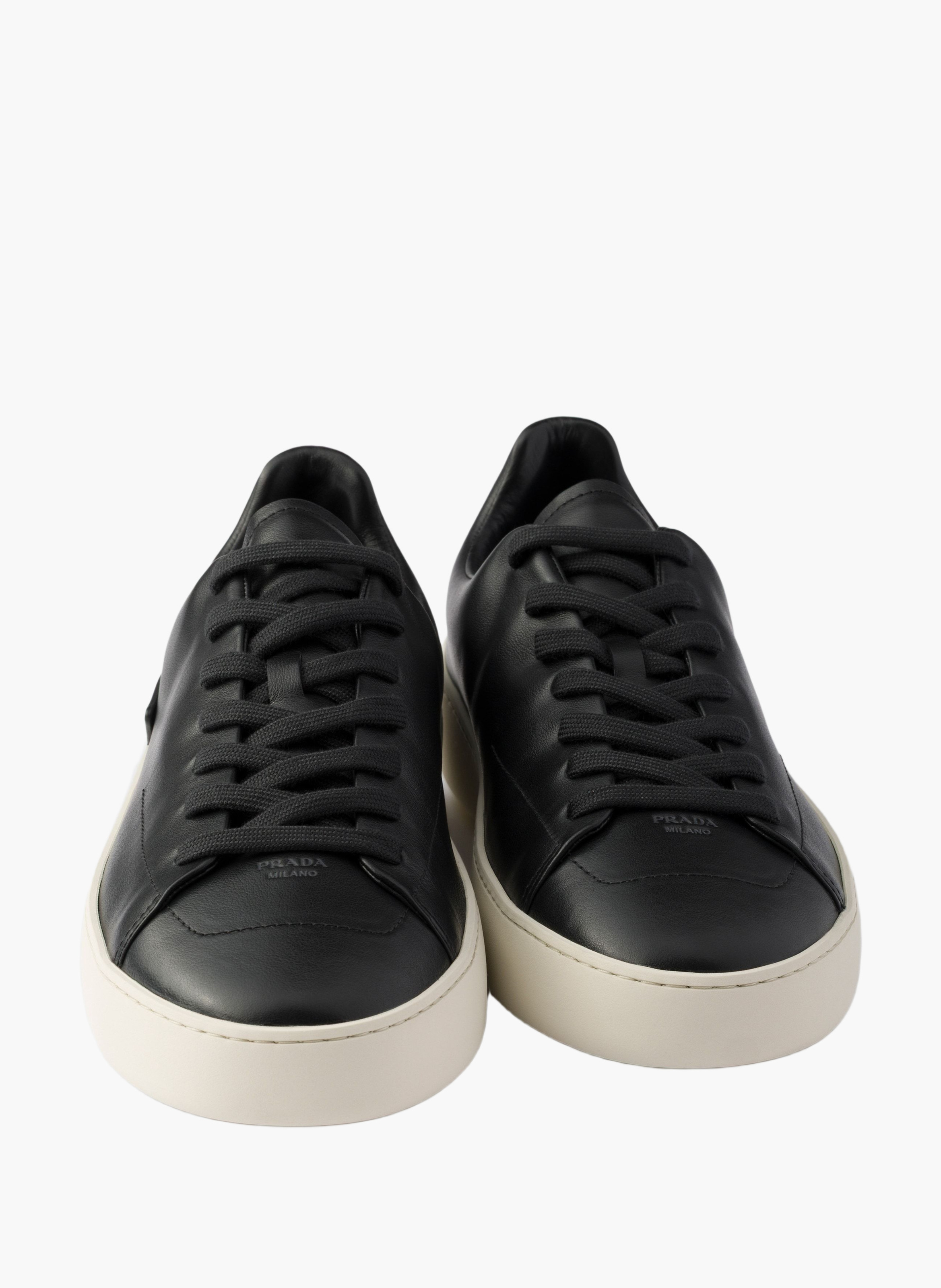 Baskets court en cuir PRADA Noir