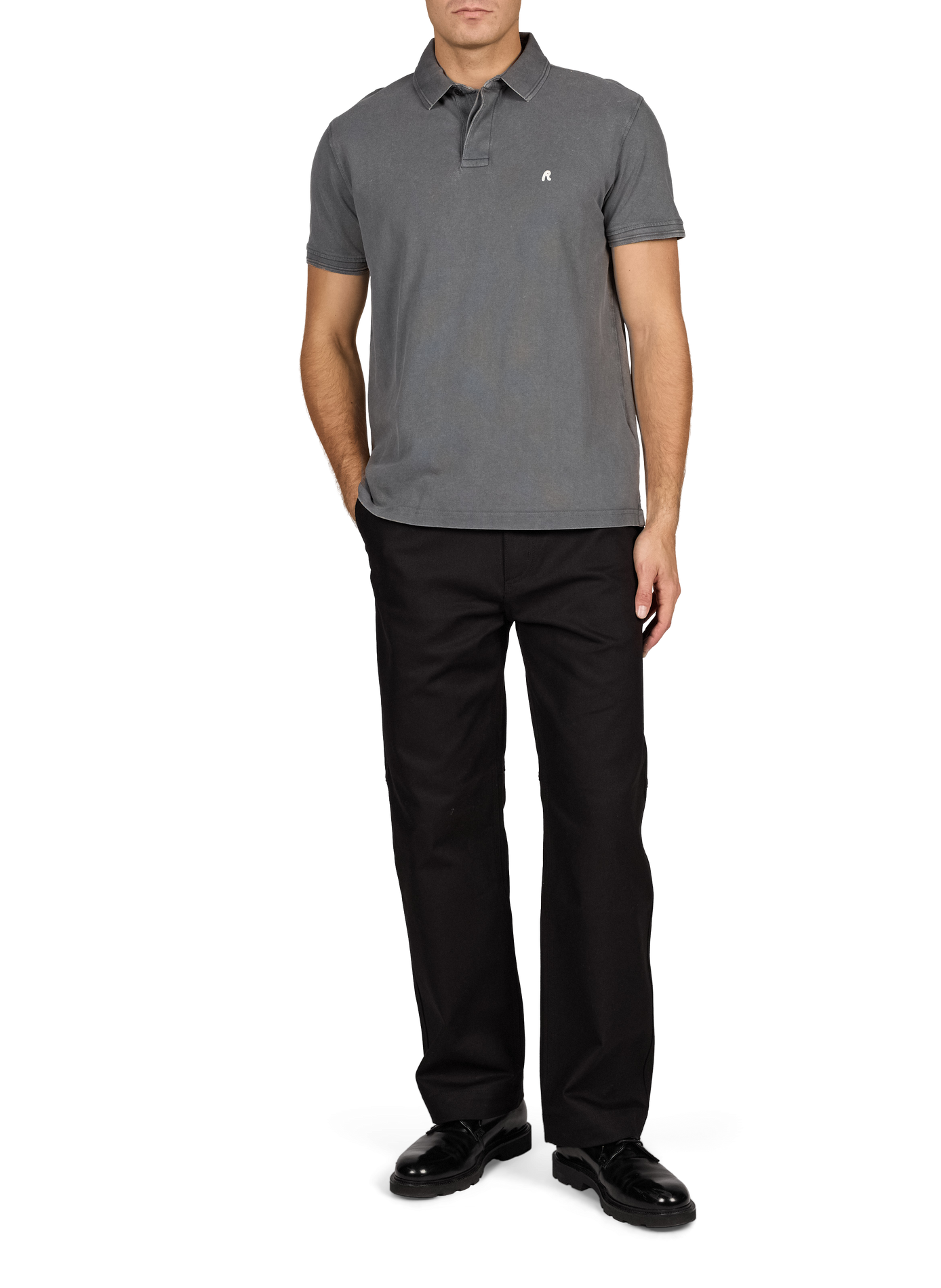 Short-sleeve washed polo REPLAY Grey