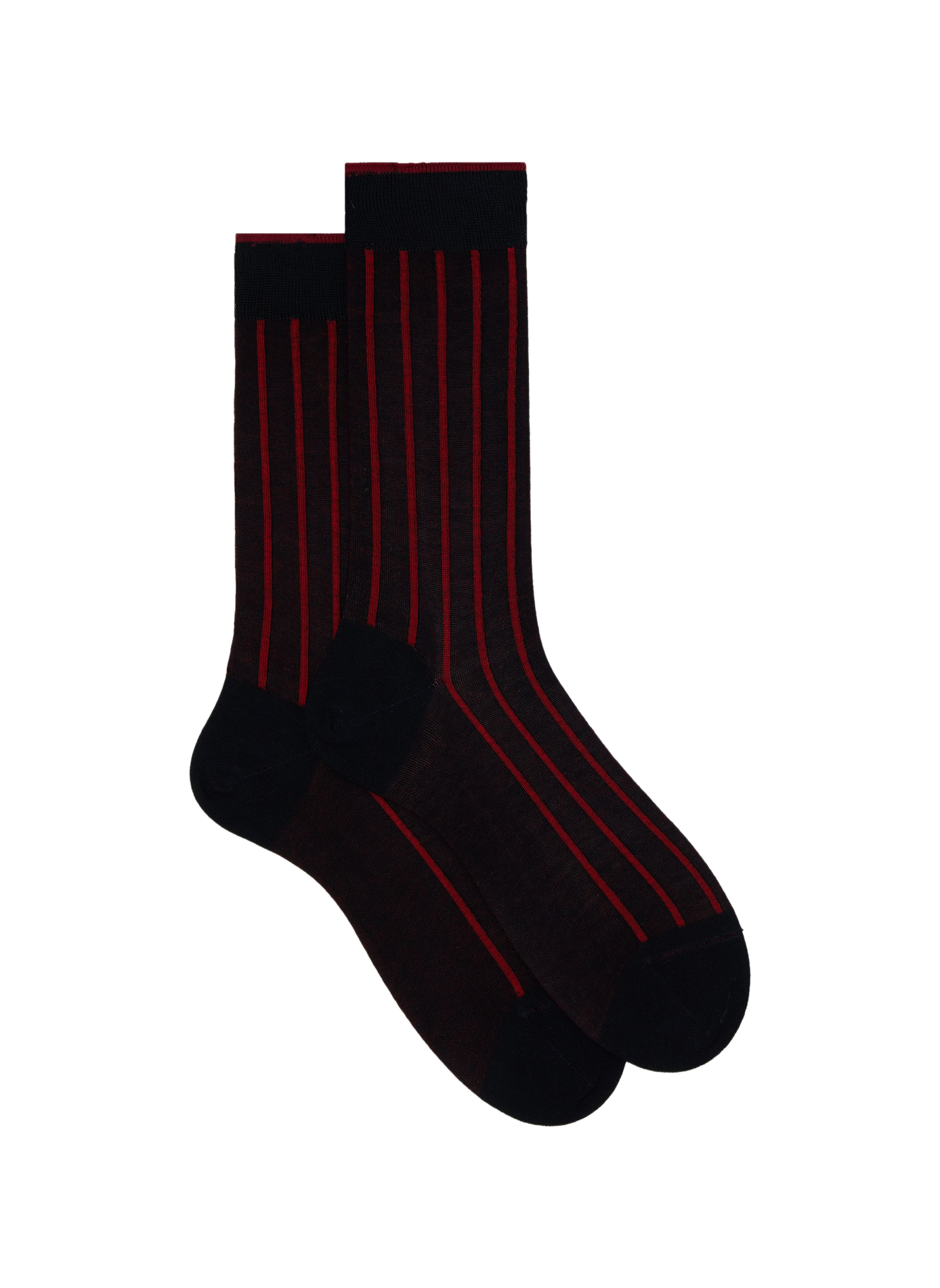 Chaussettes mi-hautes côtelés à rayures en coton GALLO Bleu