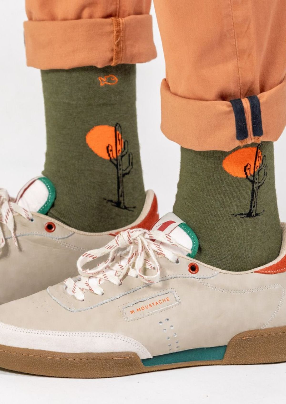 Chaussettes en coton peigné à motifs BILLYBELT Vert