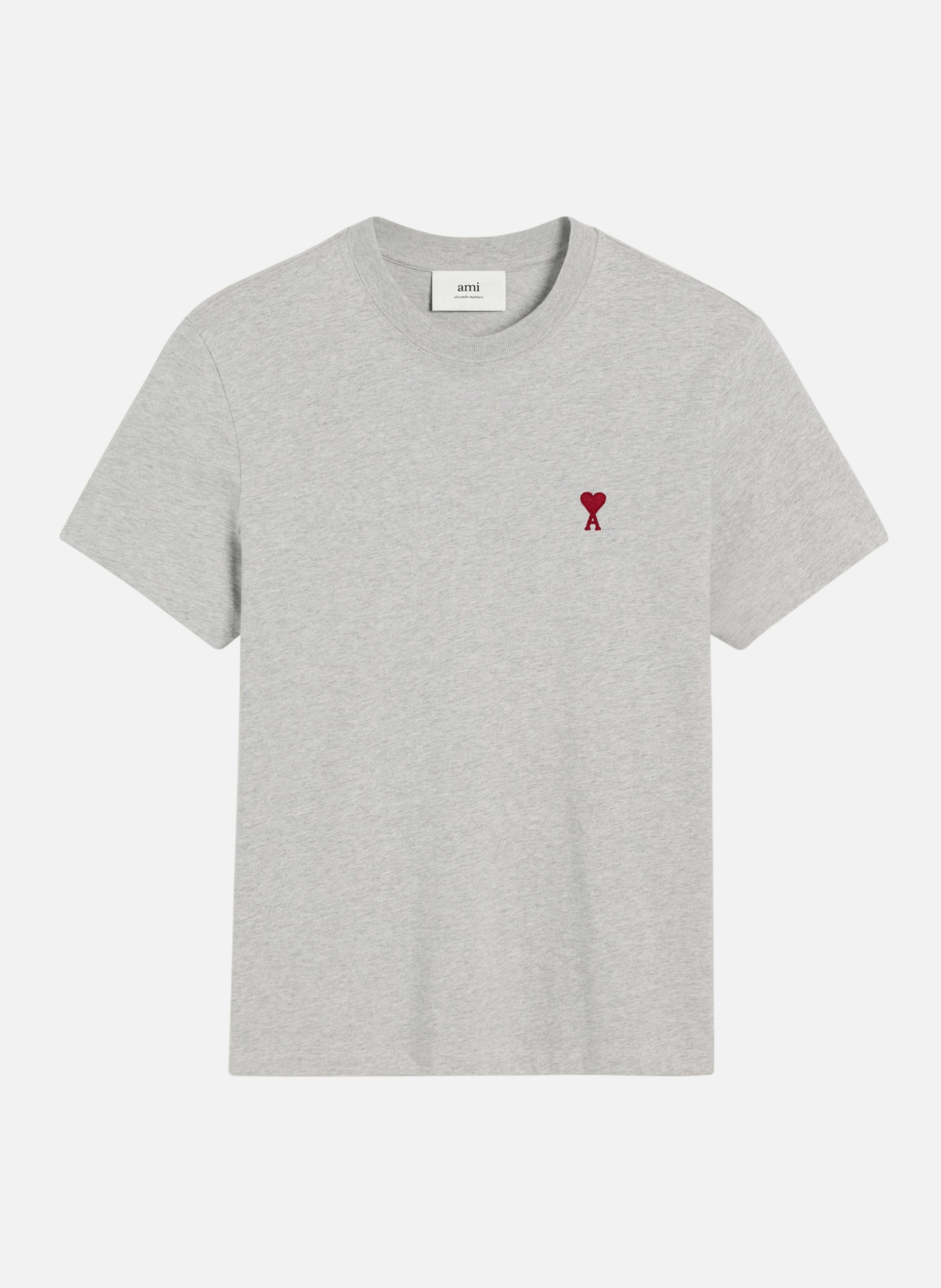 T-shirt ami de coeur rouge unisexe AMI PARIS Gris