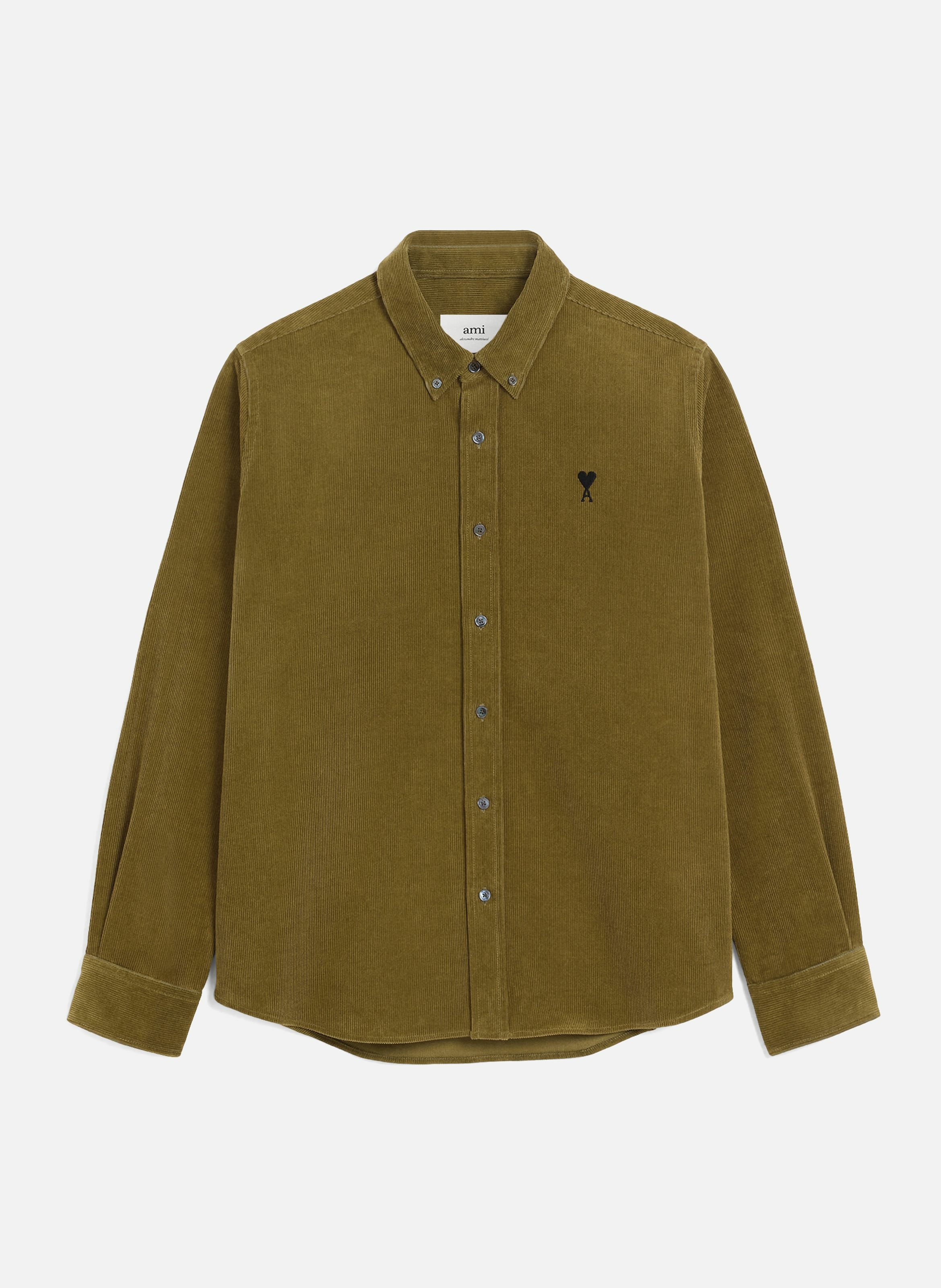 Chemise col boutonné ami de coeur en coton AMI PARIS Vert