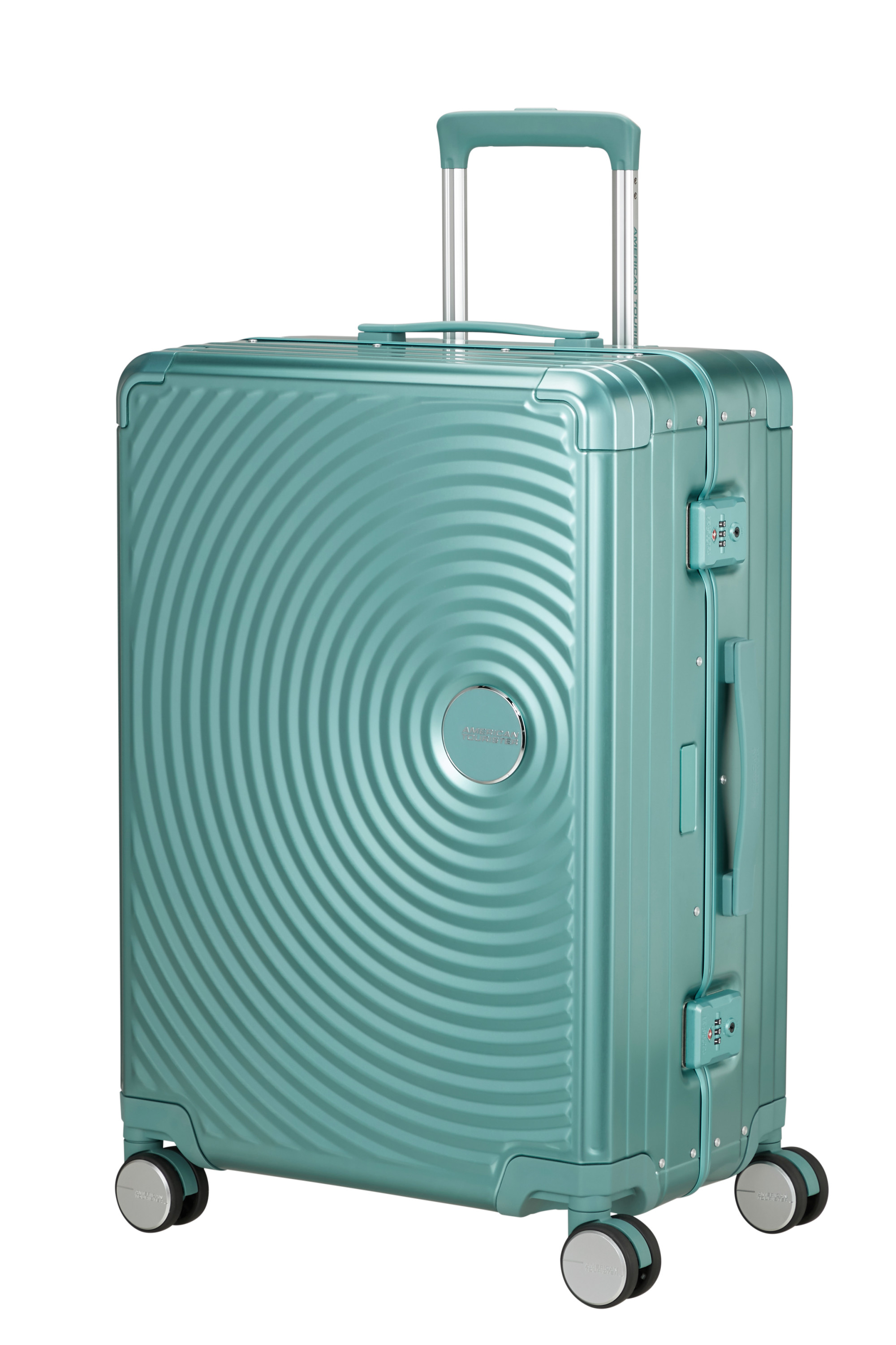 Soundbox alu valise 4 roues taille m AMERICAN TOURISTER Bleu