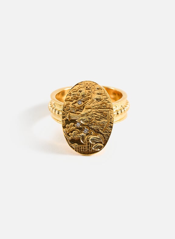 Minoas Signet Ring Golden by HERMINA ATHENS HERMINA ATHENS Minoas Signet Ring Golden
