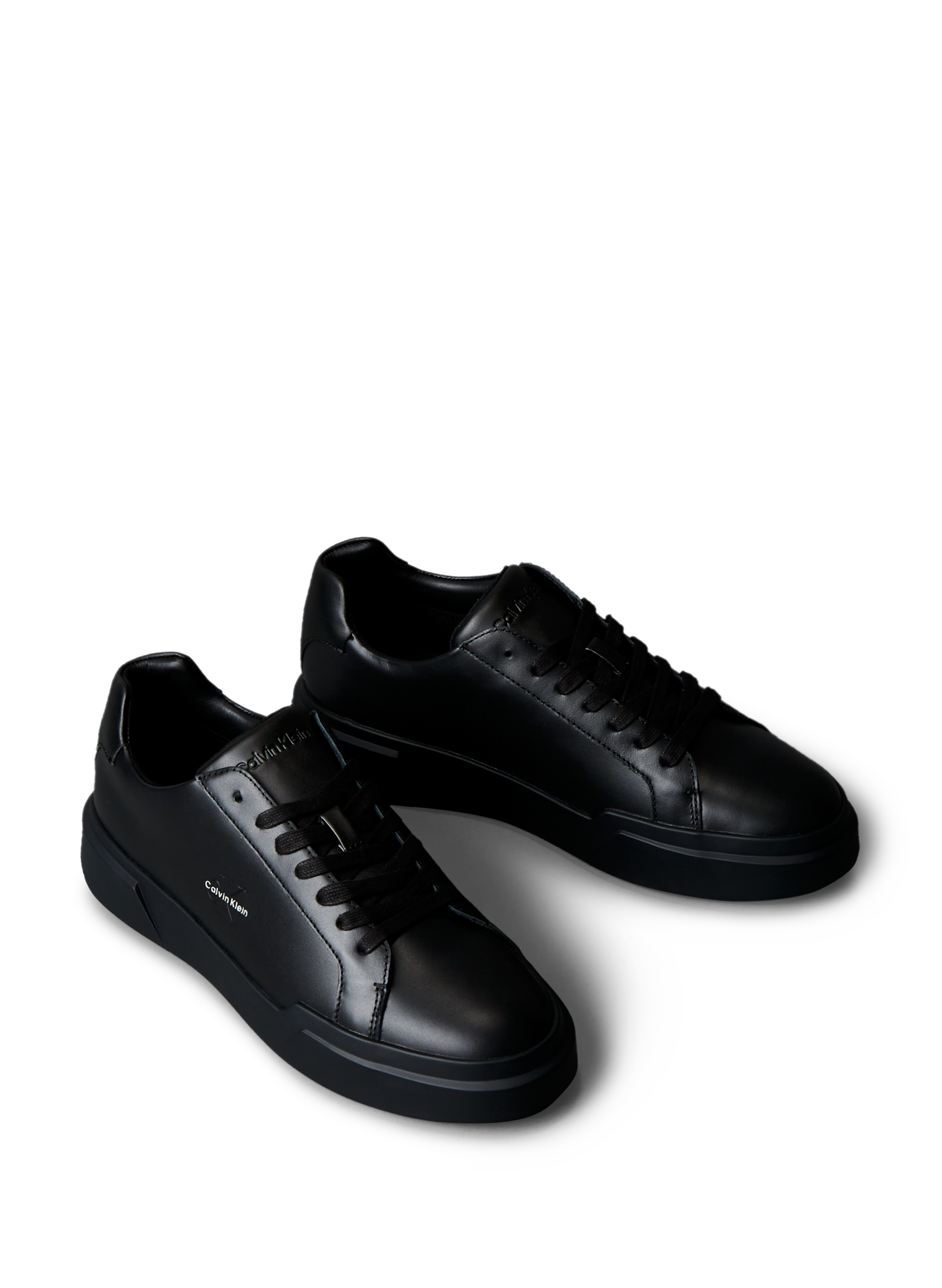 Baskets basses en cuir CALVIN KLEIN Noir