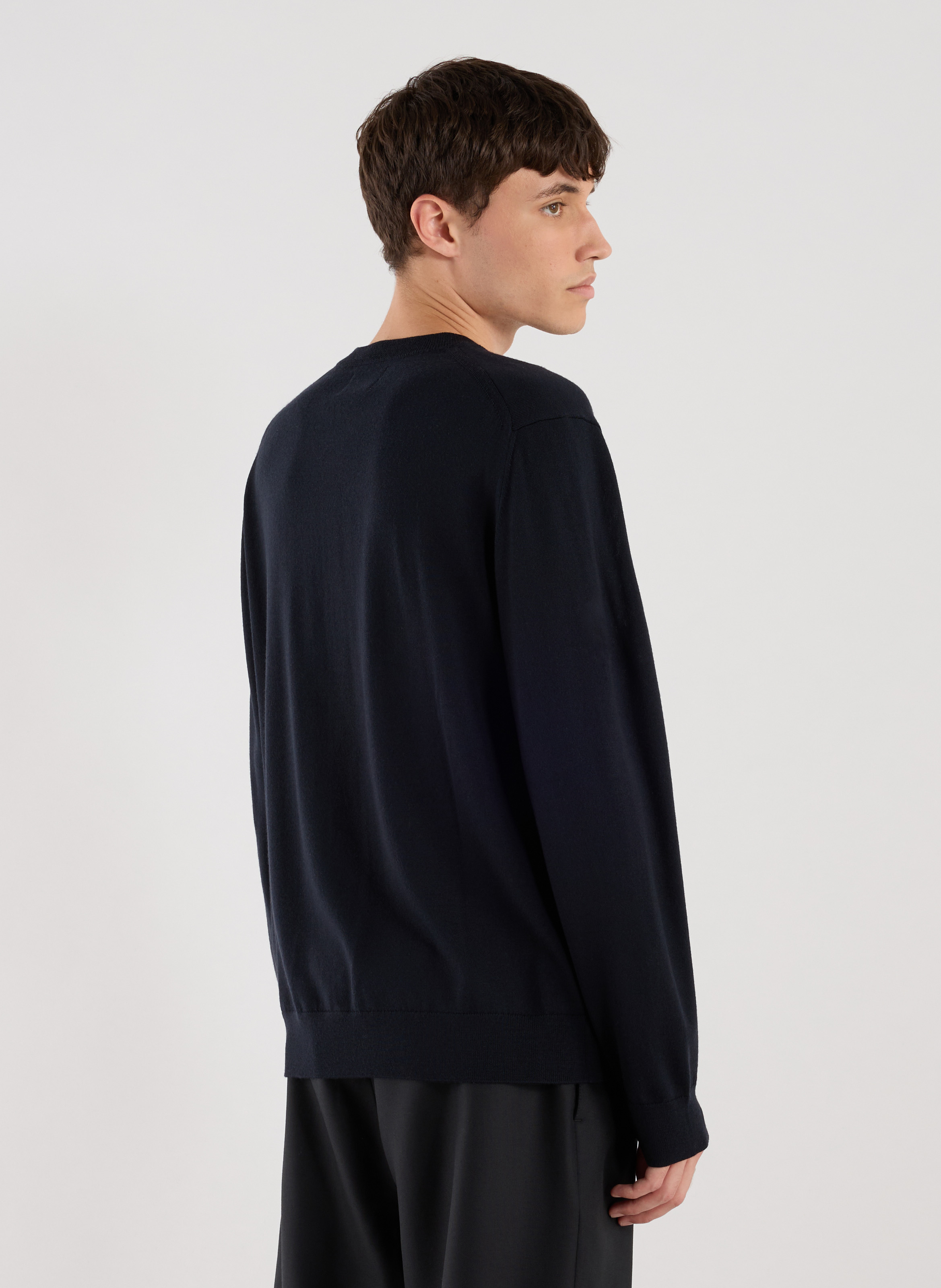 Merino wool round-neck jumper SAISON 1865 Blue