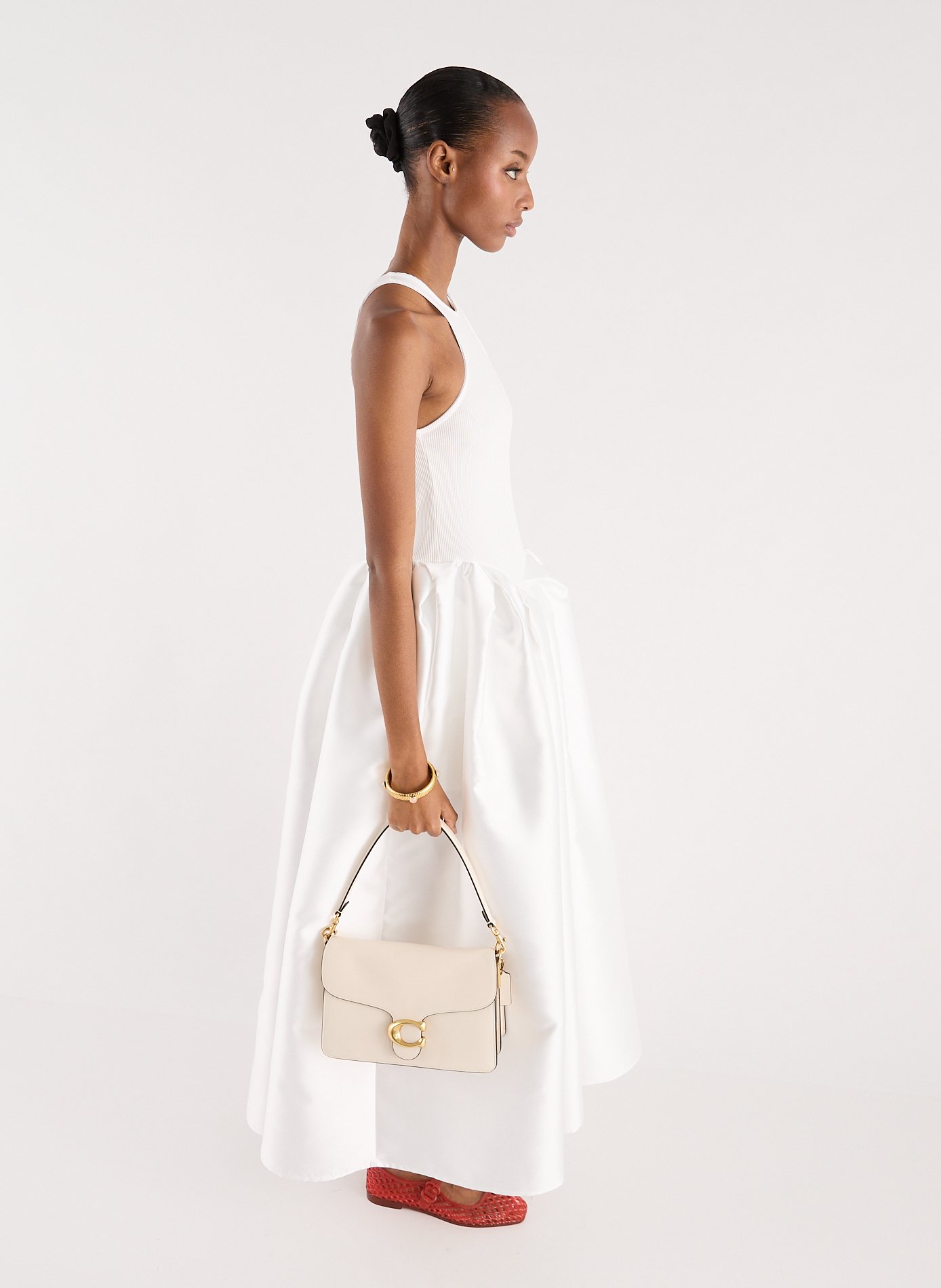 Sac épaule avec chaîne en cuir COACH Beige