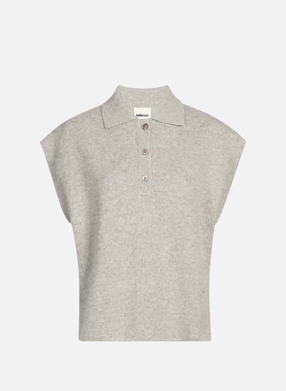 Gilet sans manches en laine mélangée Gris by BELLEROSE BELLEROSE Gilet sans manches en laine mélangée Gris
