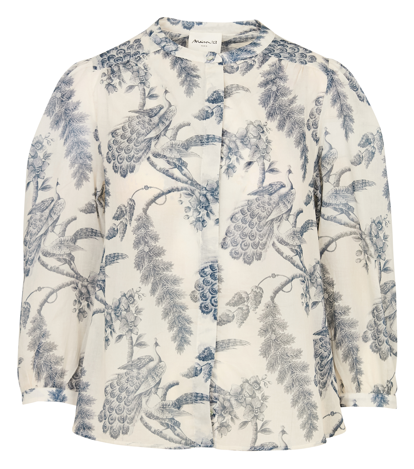 Chemise col classique en coton saphir MAISON 123 Bleu