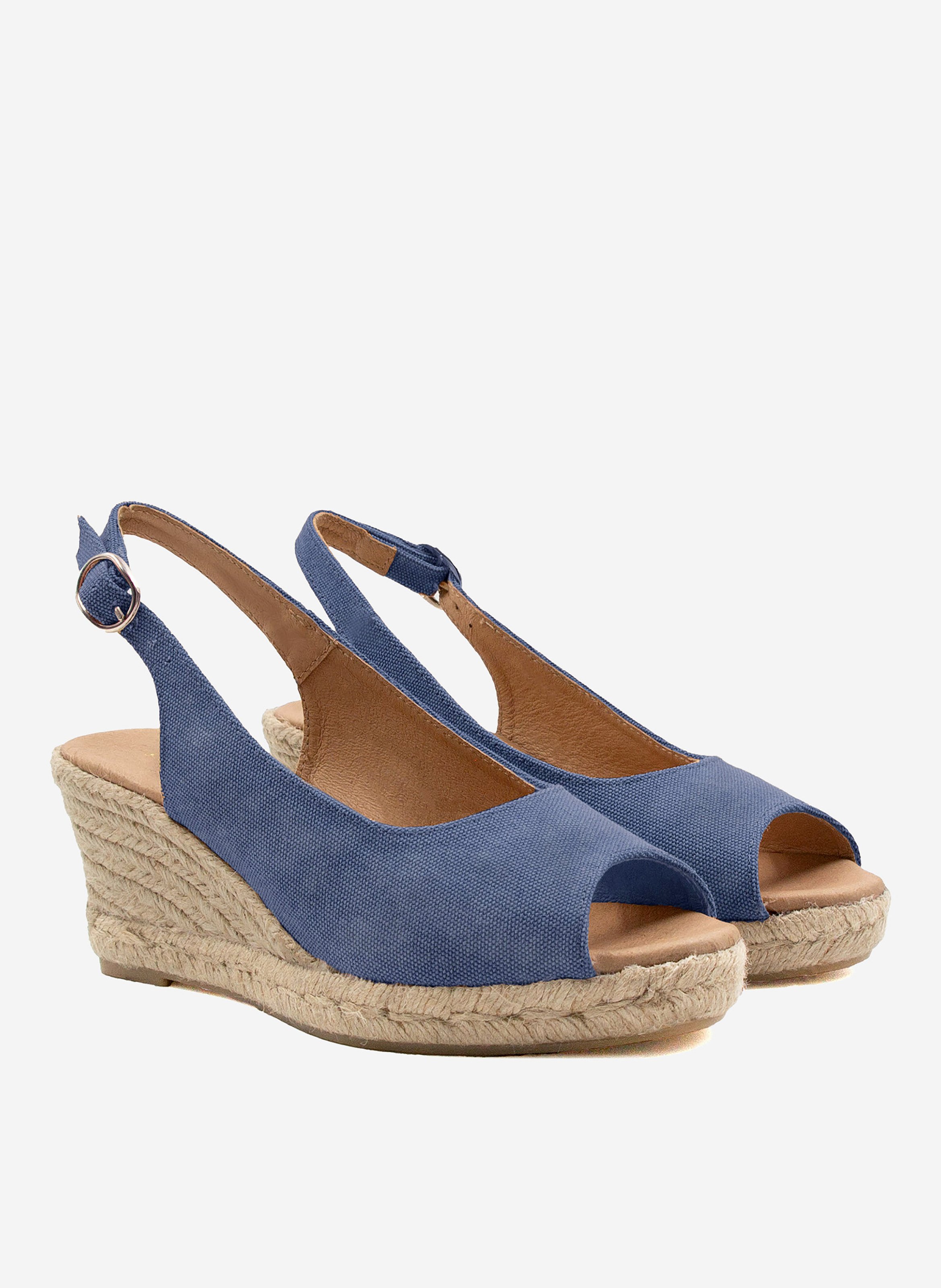Espadrilles slingback toile recyclée JULES & JENN Bleu